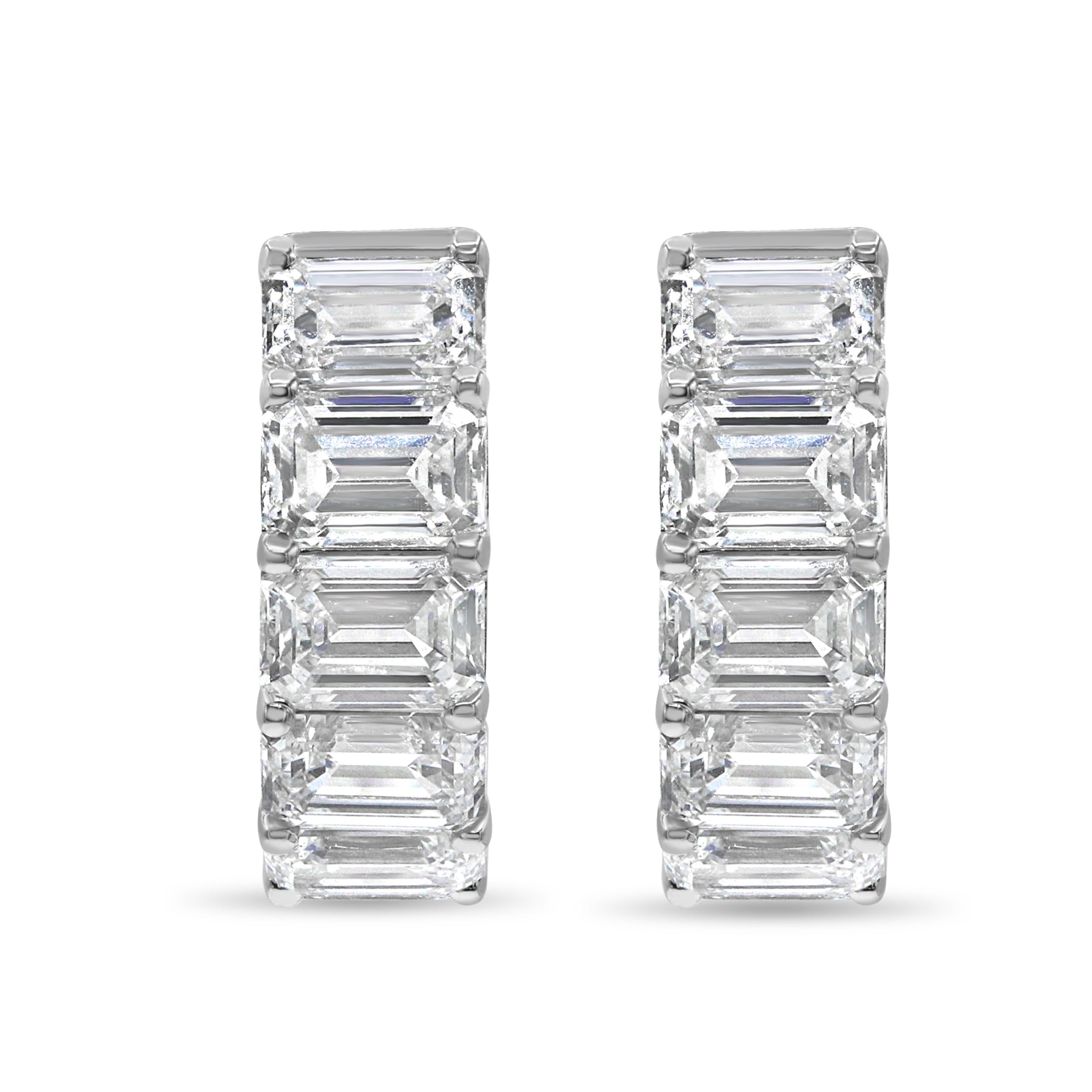 Lab Grown Emerald Cut Diamond Huggies