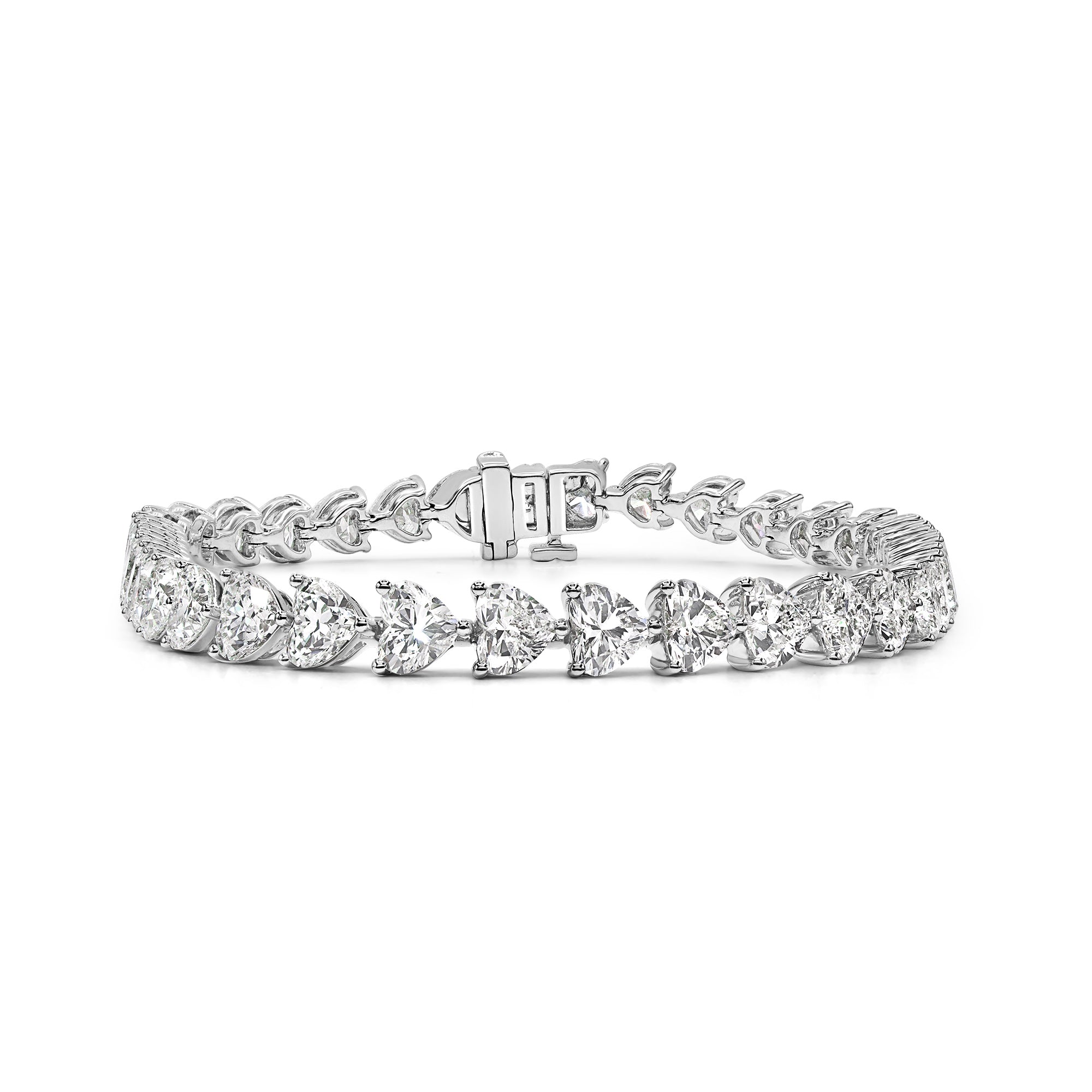 Lab Grown Heart Shape Diamond Tennis Bracelet