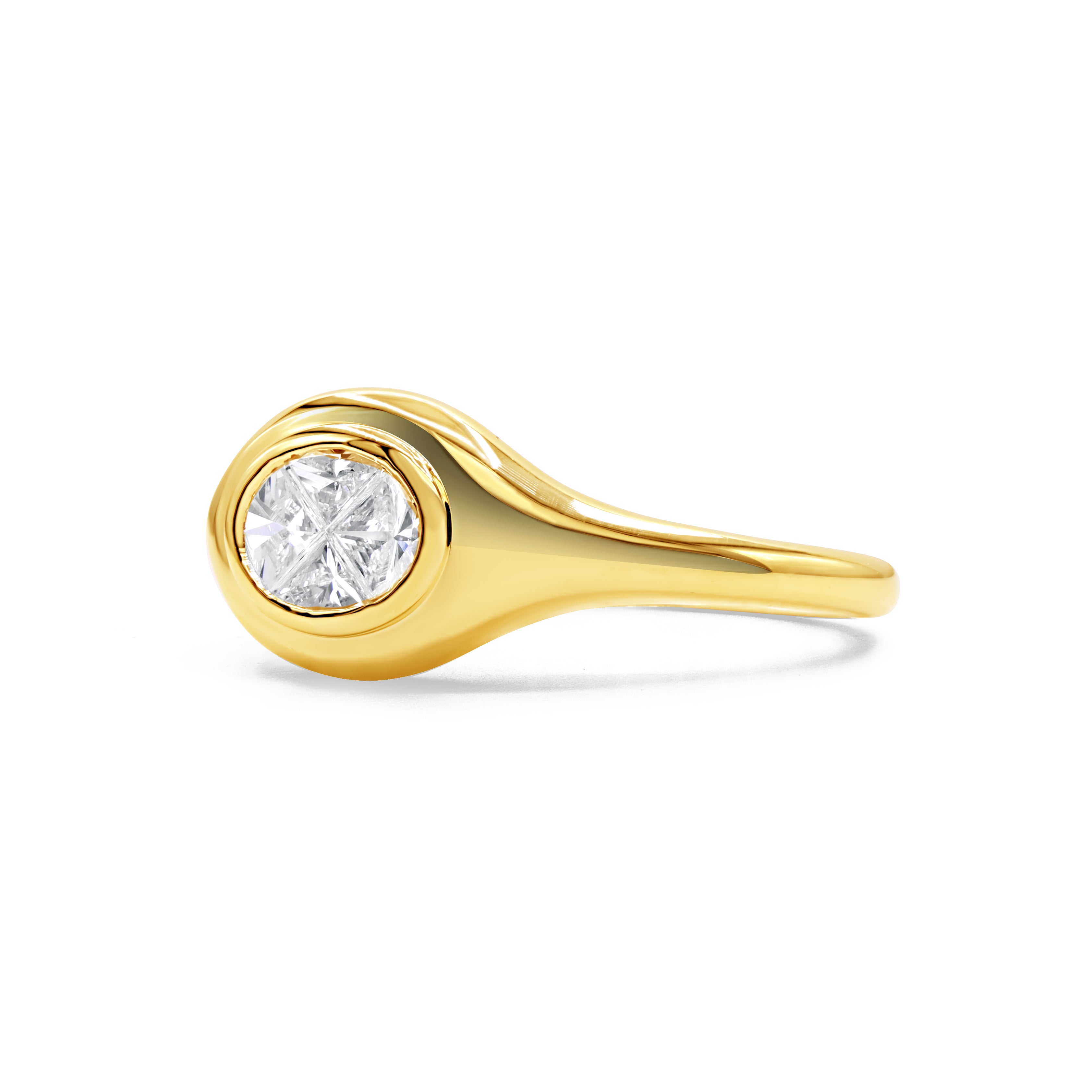 Oval Illusion Pinky Ring