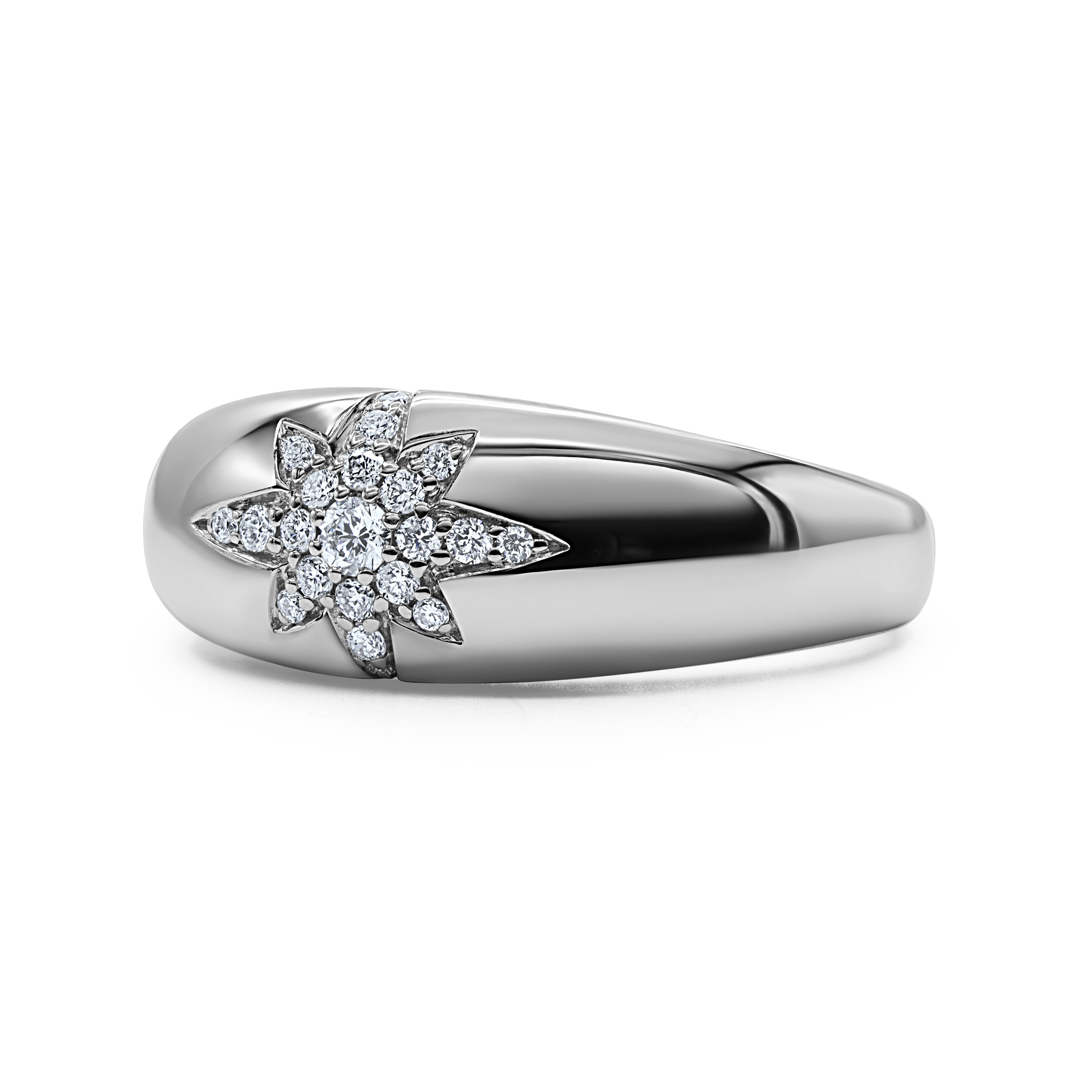 White Gold Dome Firecracker Ring