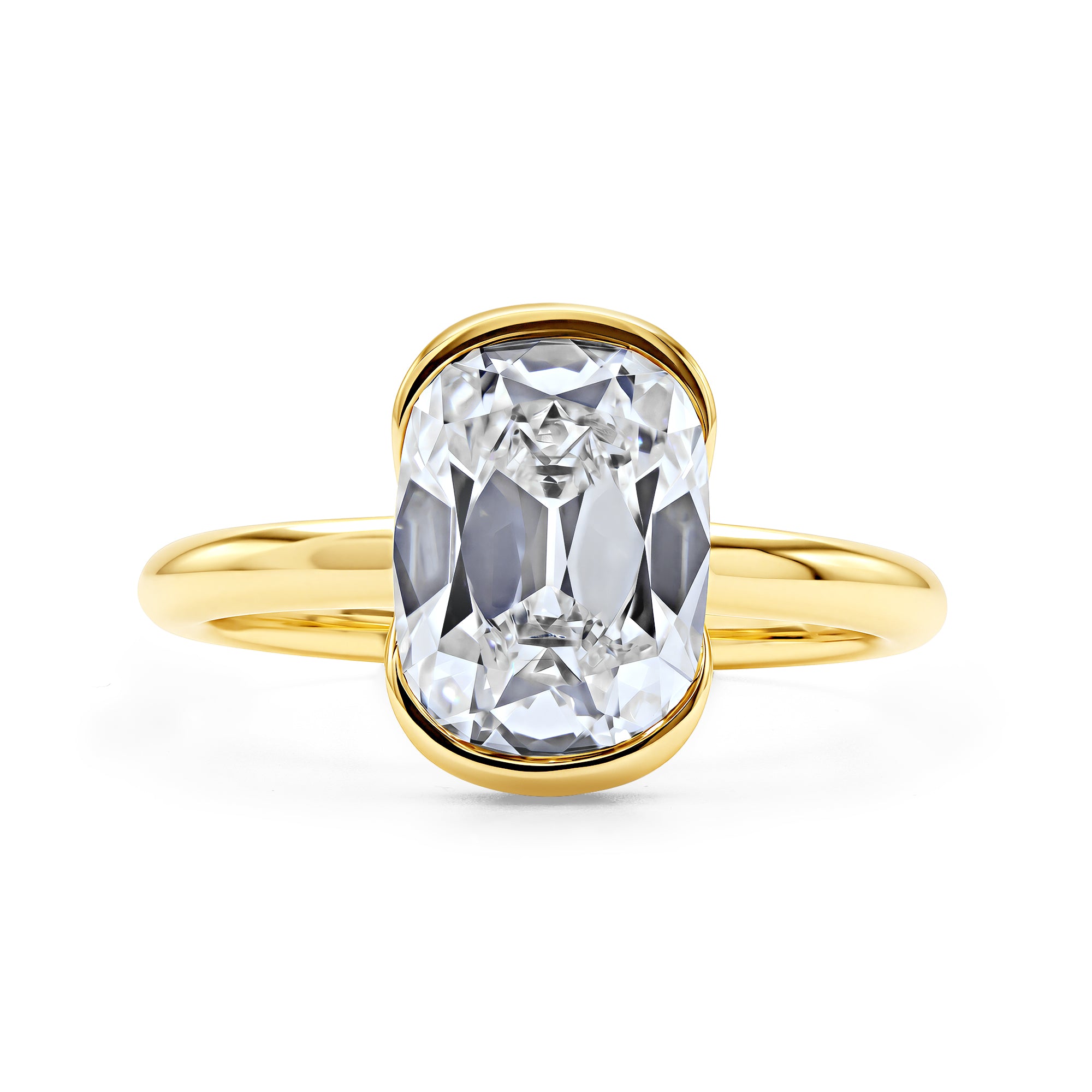 Half-Bezel Antique Cushion Ring