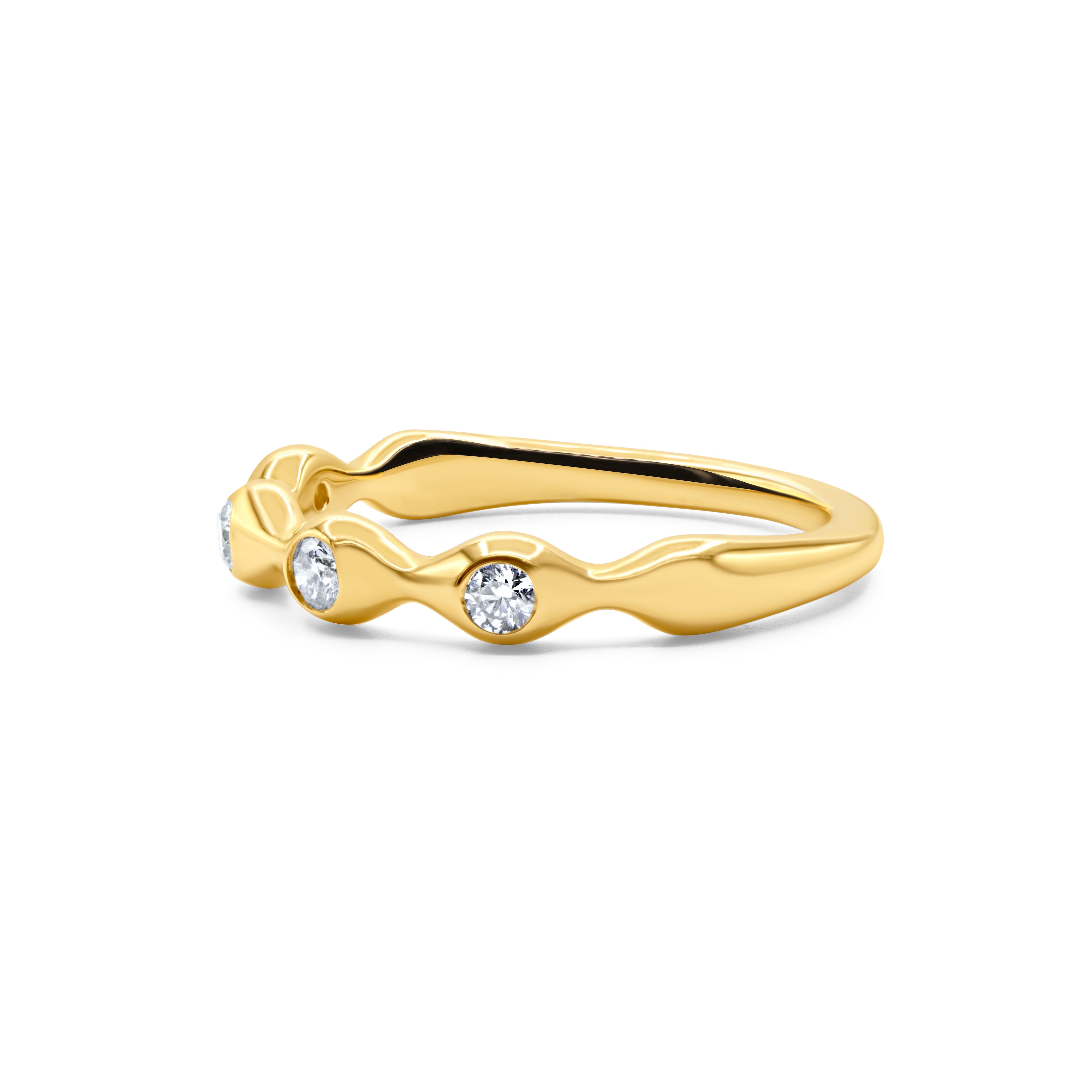 14K Curvy Diamond Inlay Ring