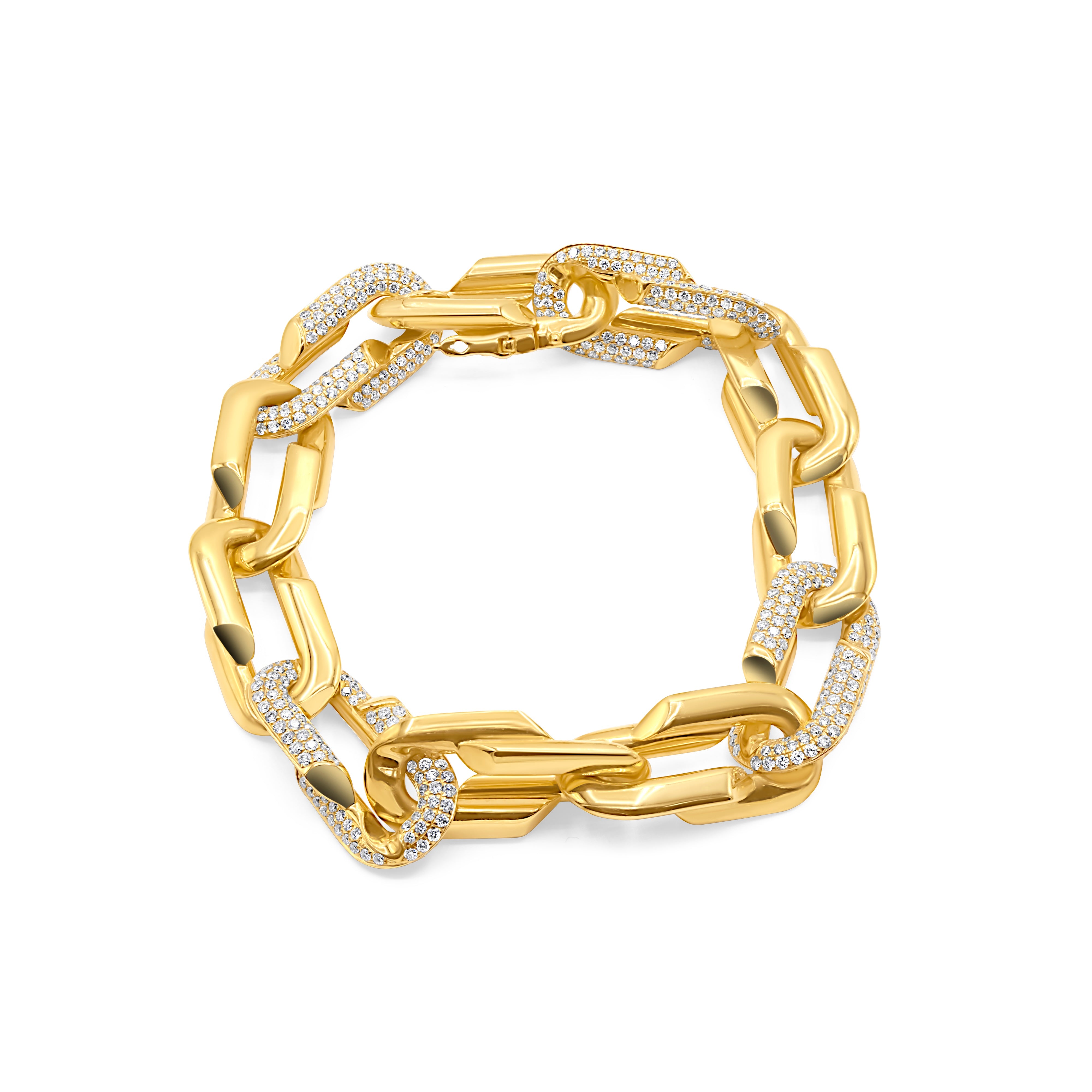 18K Gold and Diamond Link Bracelet