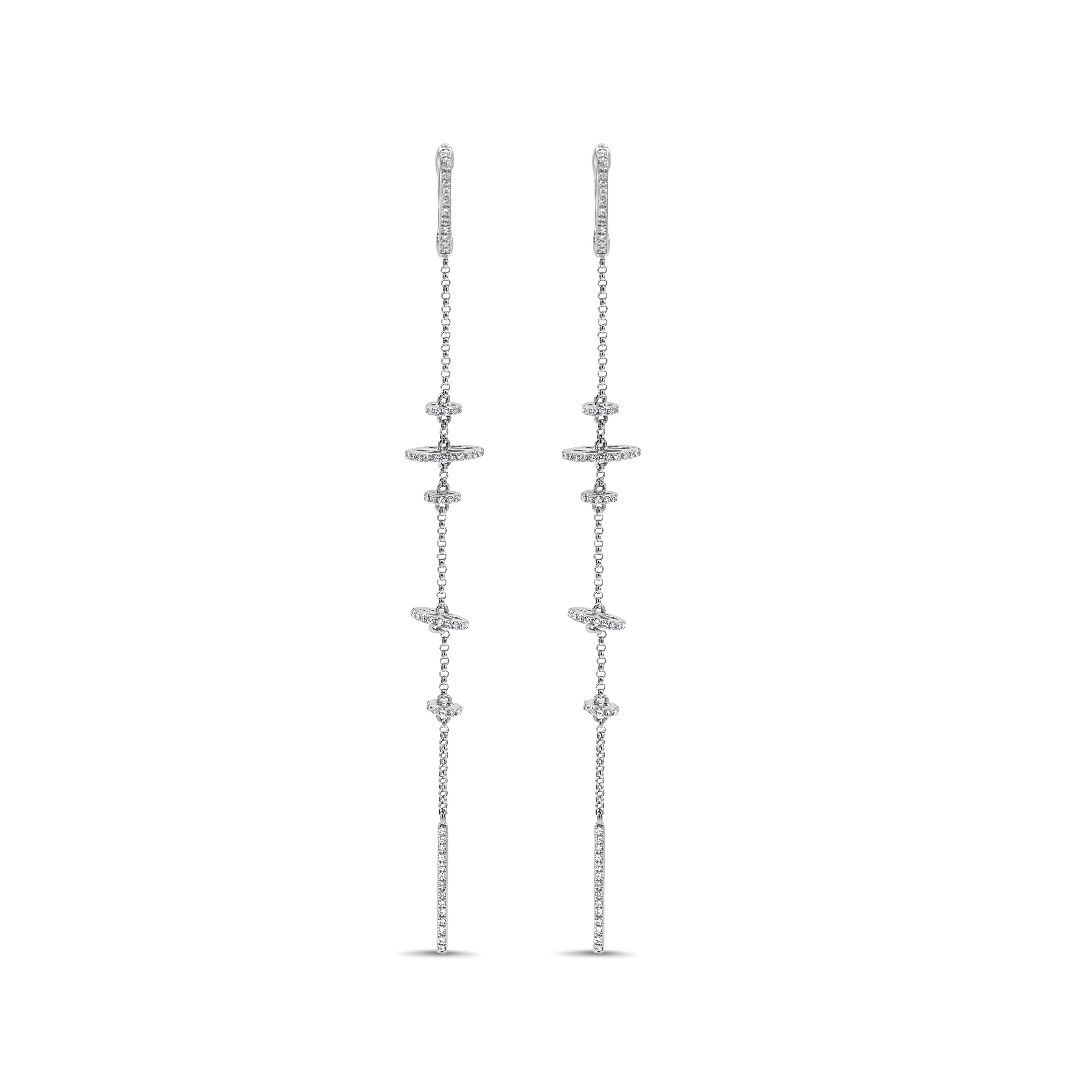 Diamond Dangle Disc Earrings