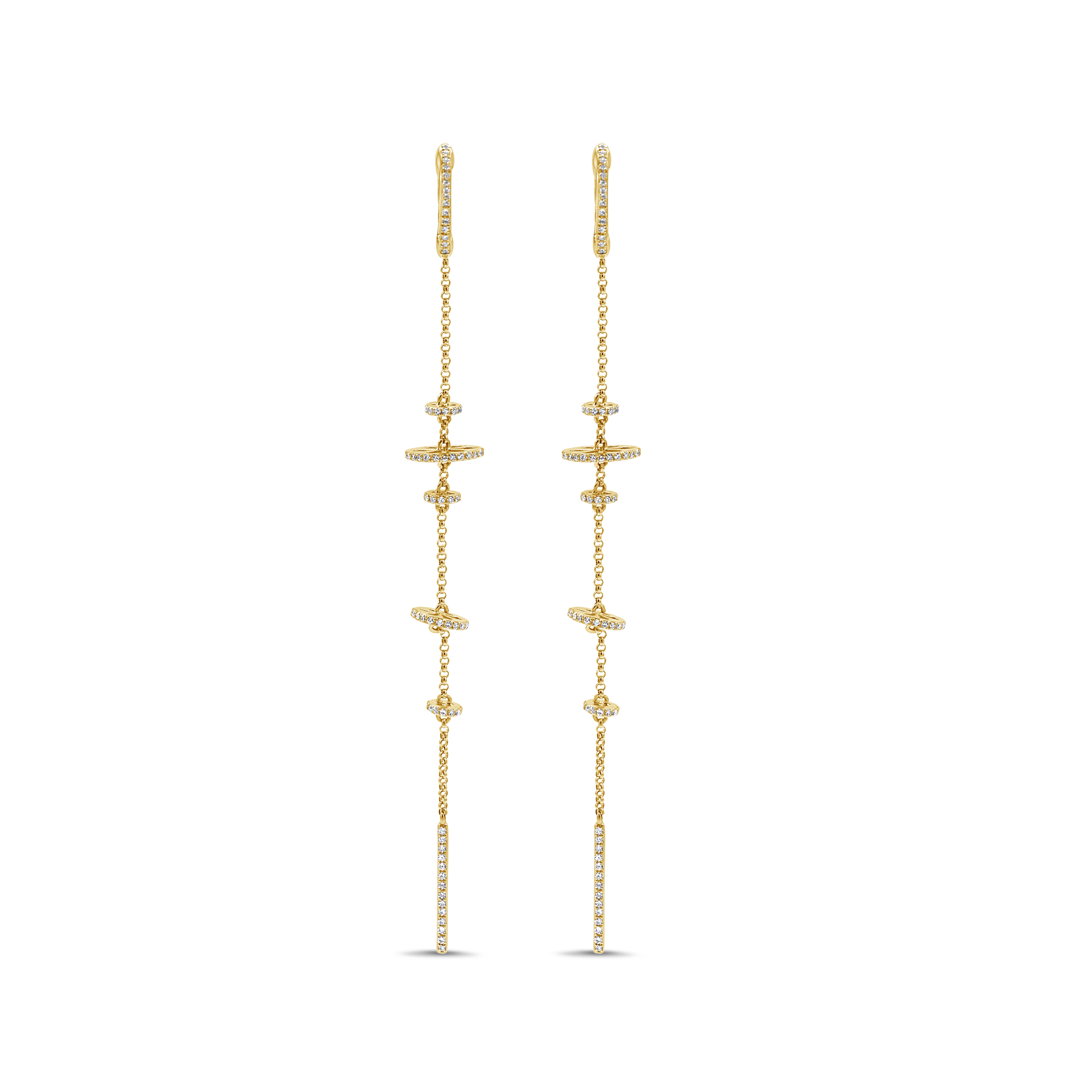 Diamond Dangle Disc Earrings