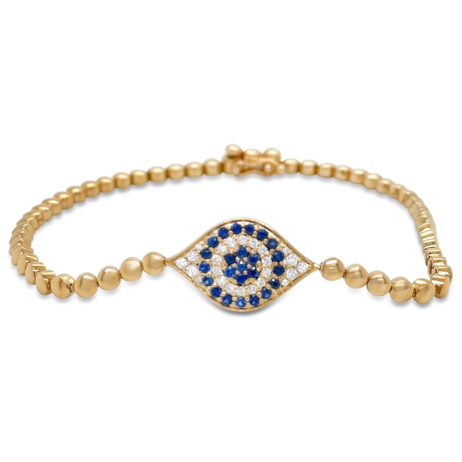 Diamond and Blue Sapphire Eye Bracelet