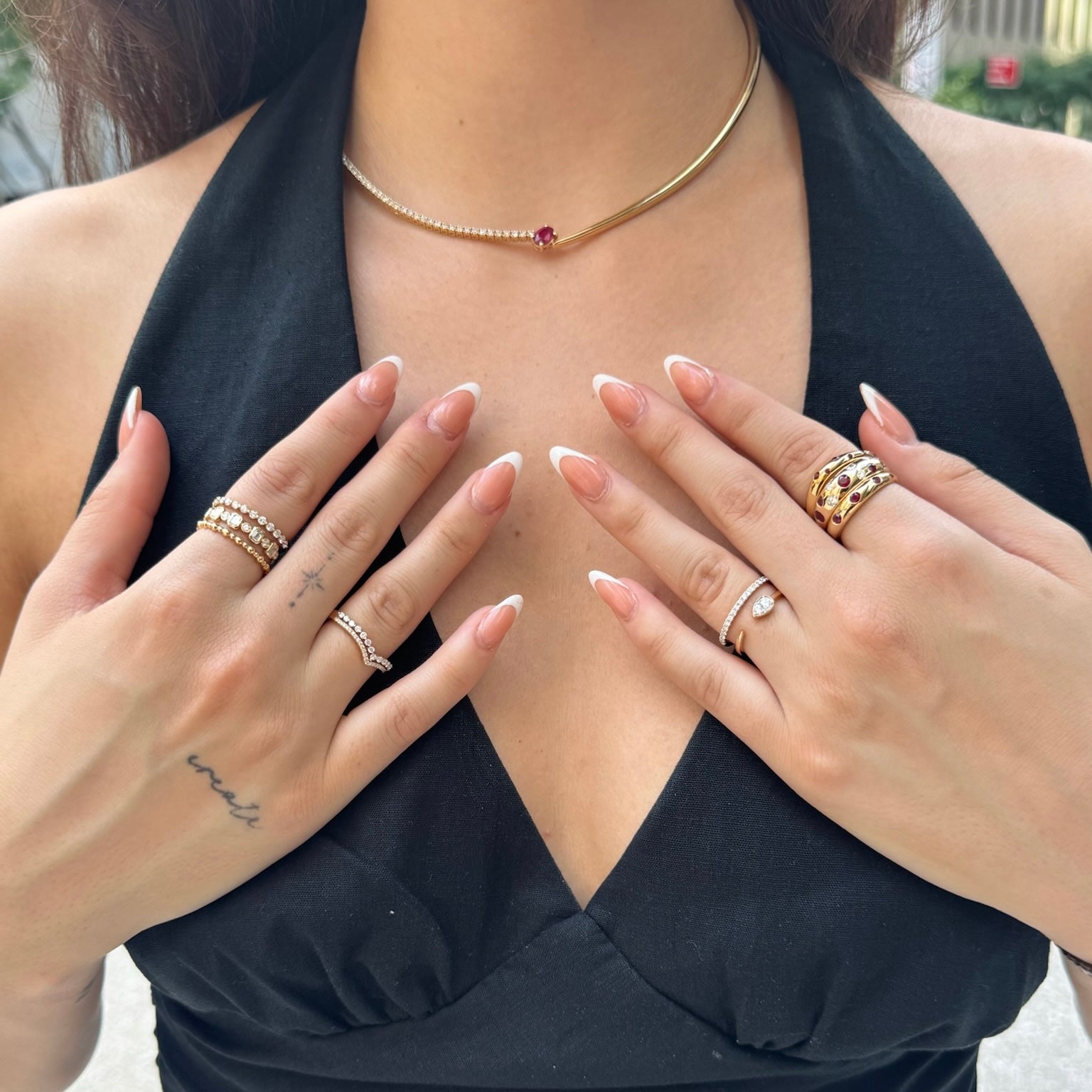 Ruby Inlay Curve Ring