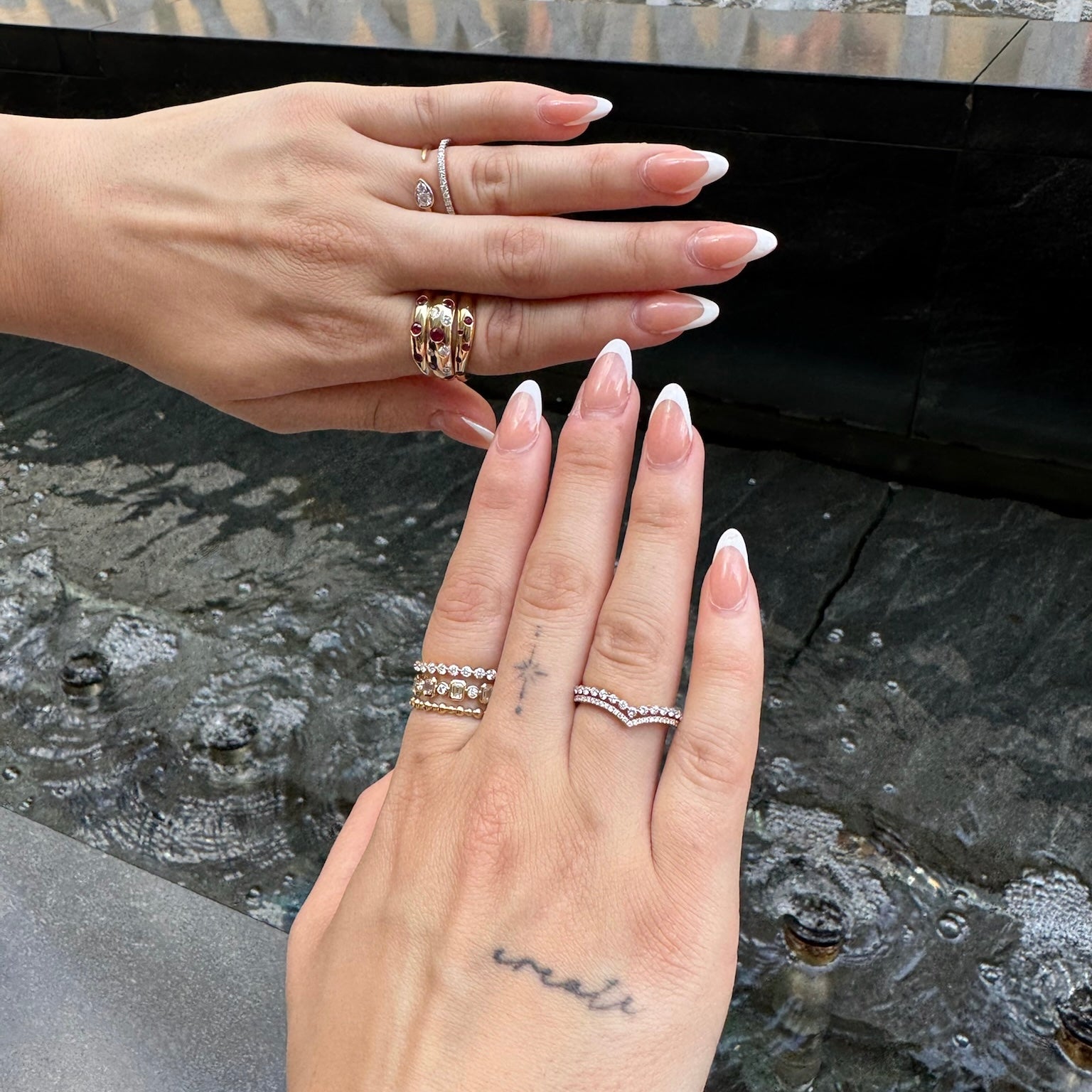 Ruby Inlay Curve Ring
