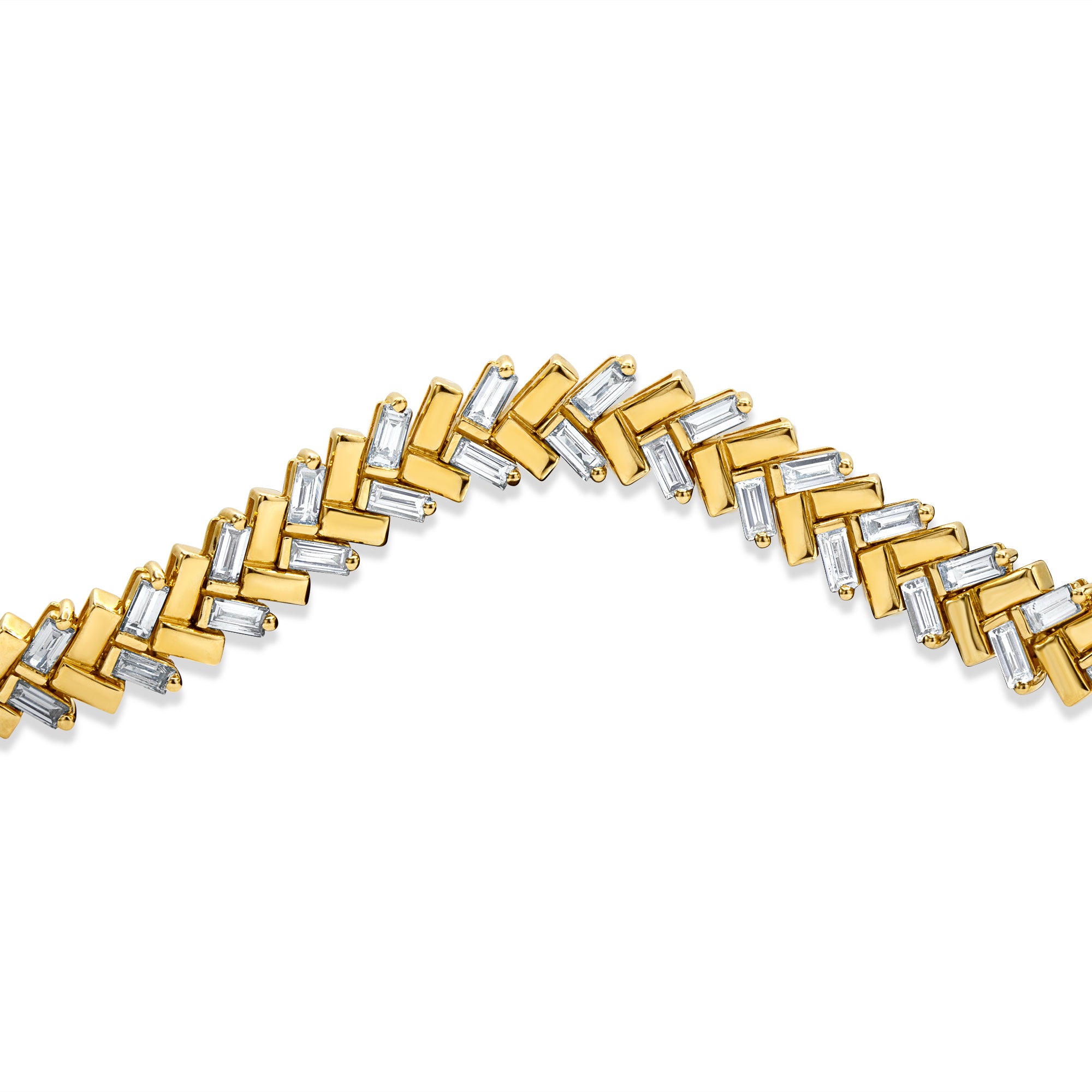 Bold Gold and Baguette Diamond Bracelet