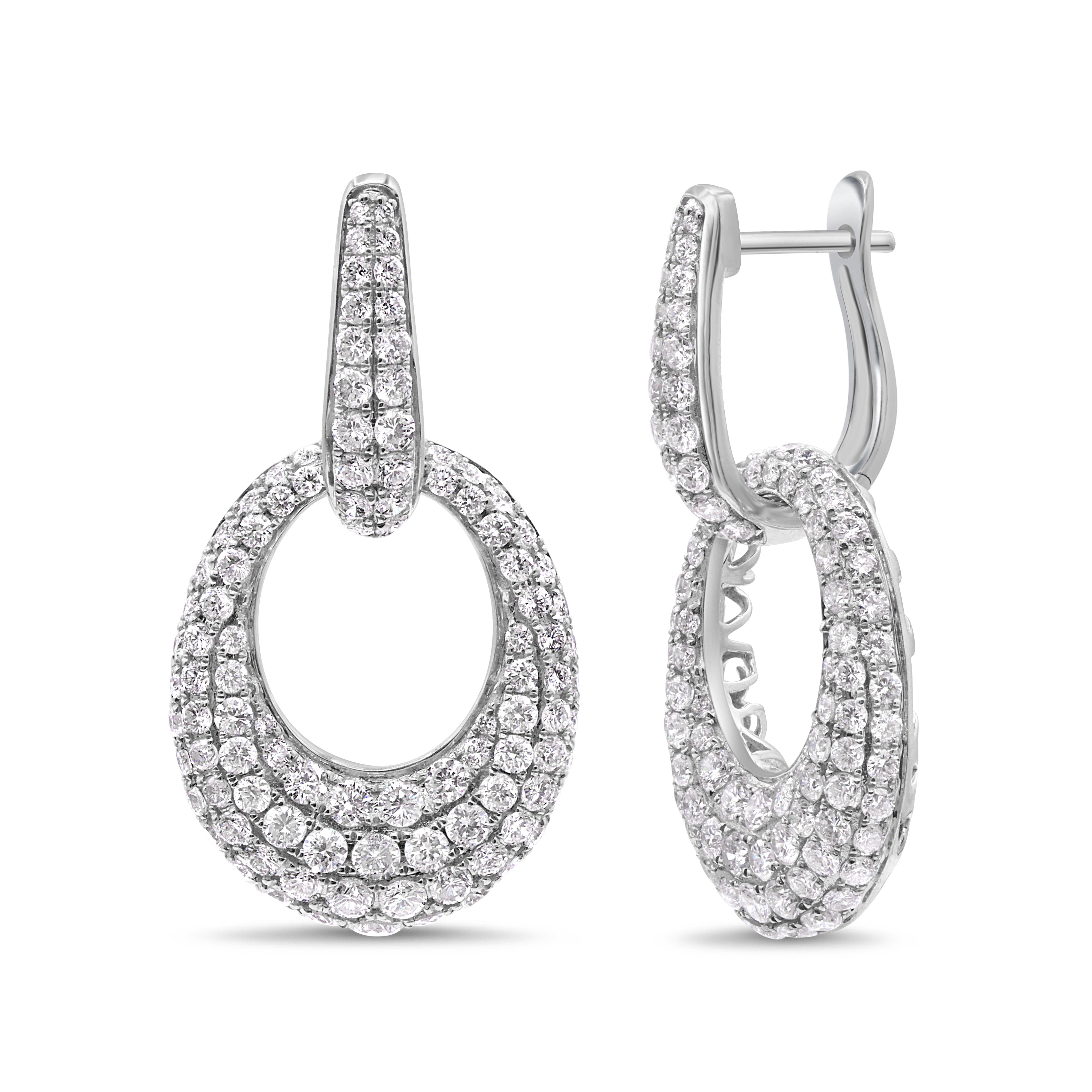 Diamond Drop Pave Earrings