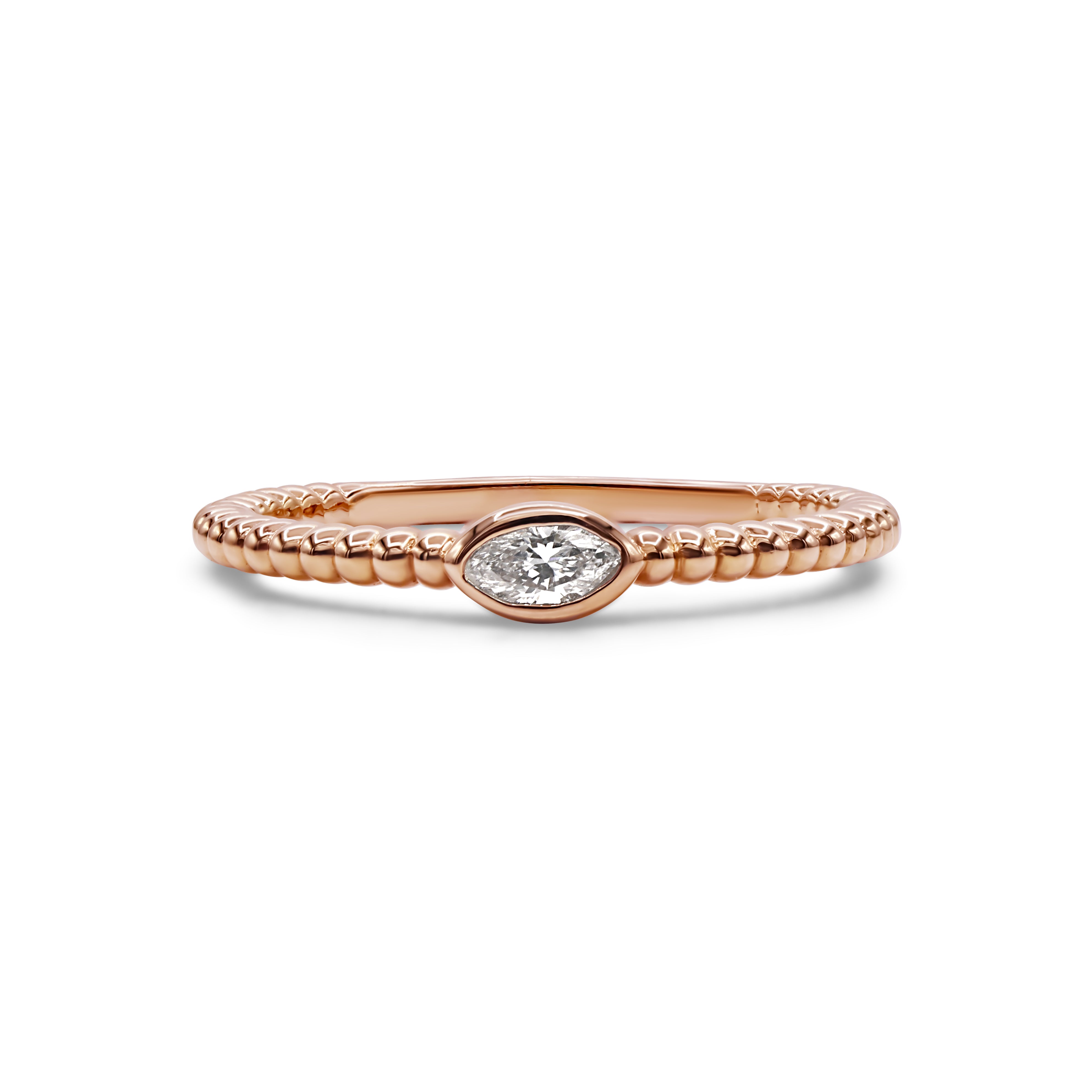East West Marquise Diamond Bezel Ring