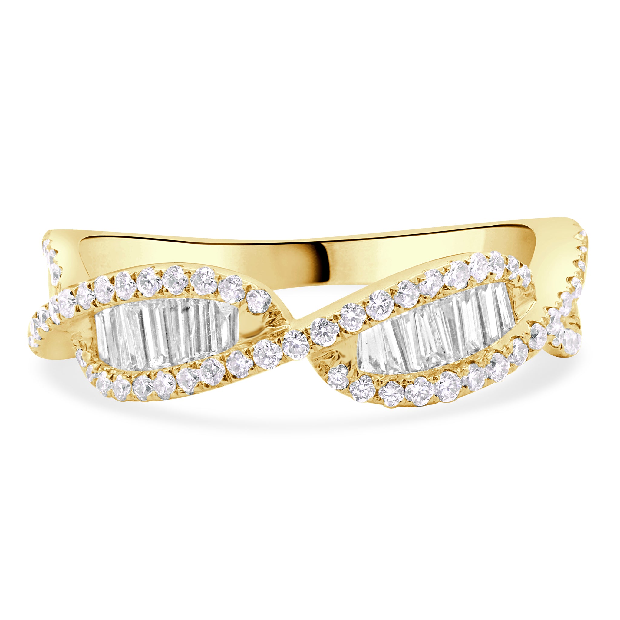Baguette and Round Swirl Ring
