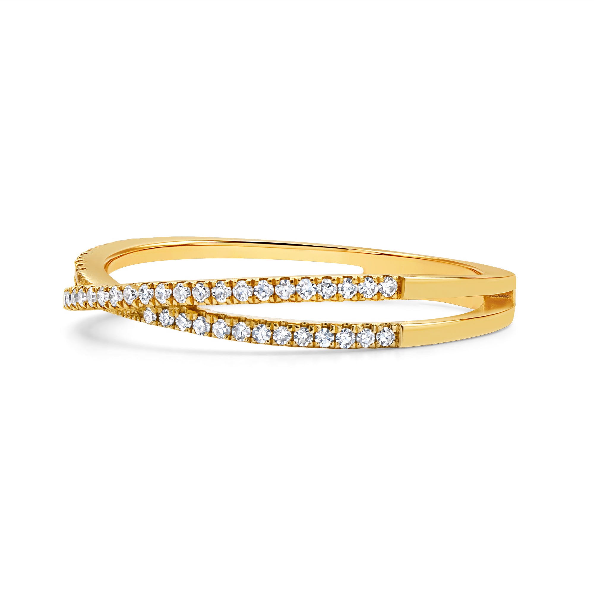 Petite Diamond Criss Cross Ring