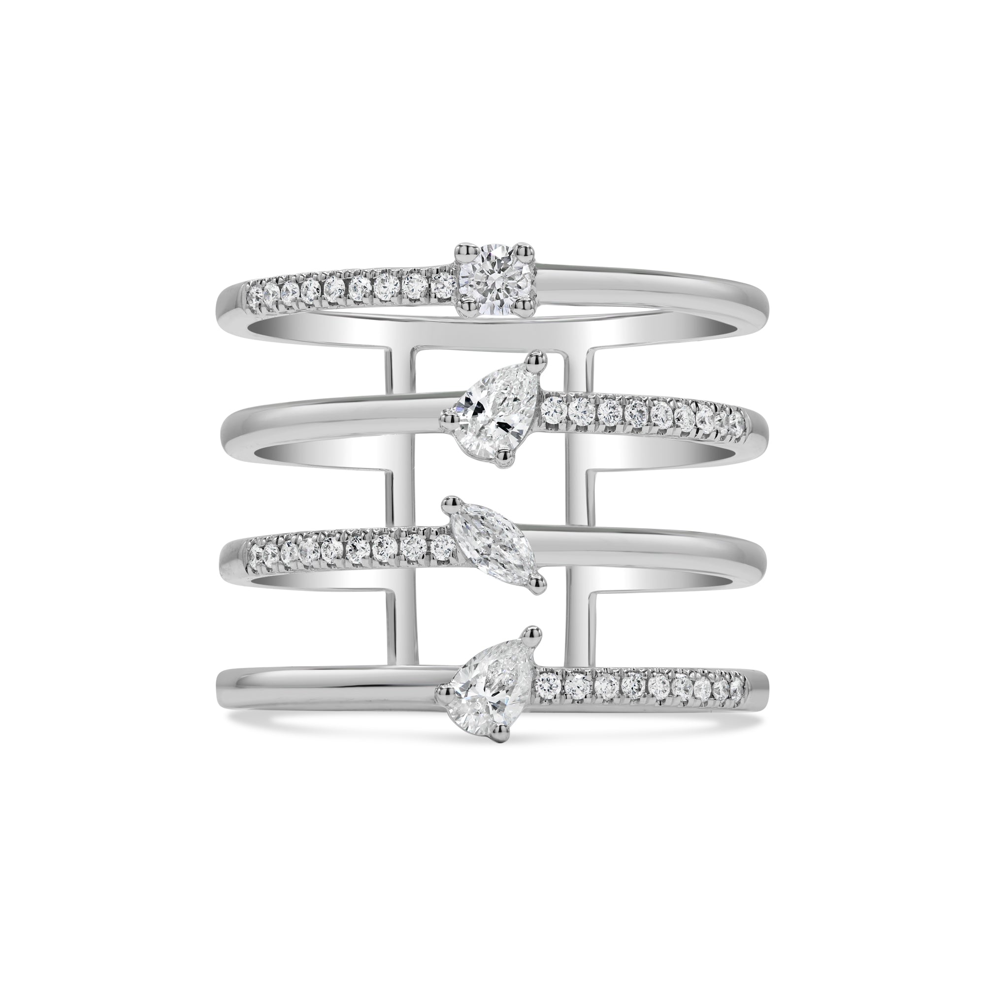 White gold ring with diamonds