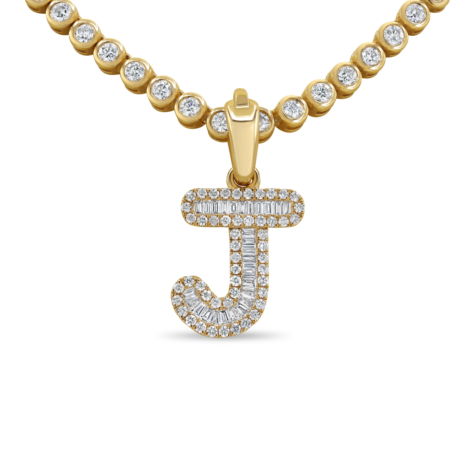 Baguette and Round Initial Charm