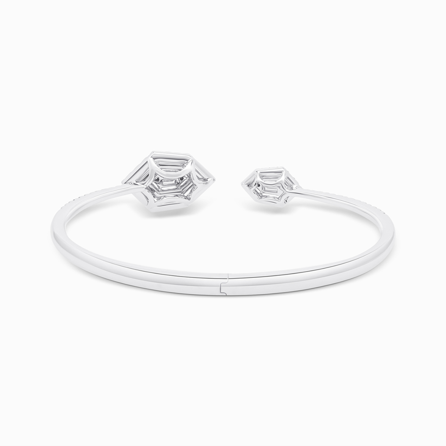 Diamond Pentagon Arrows Open Cuff 18K White