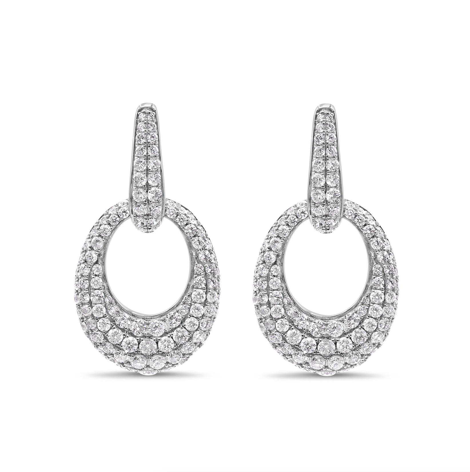 Diamond Drop Pave Earrings