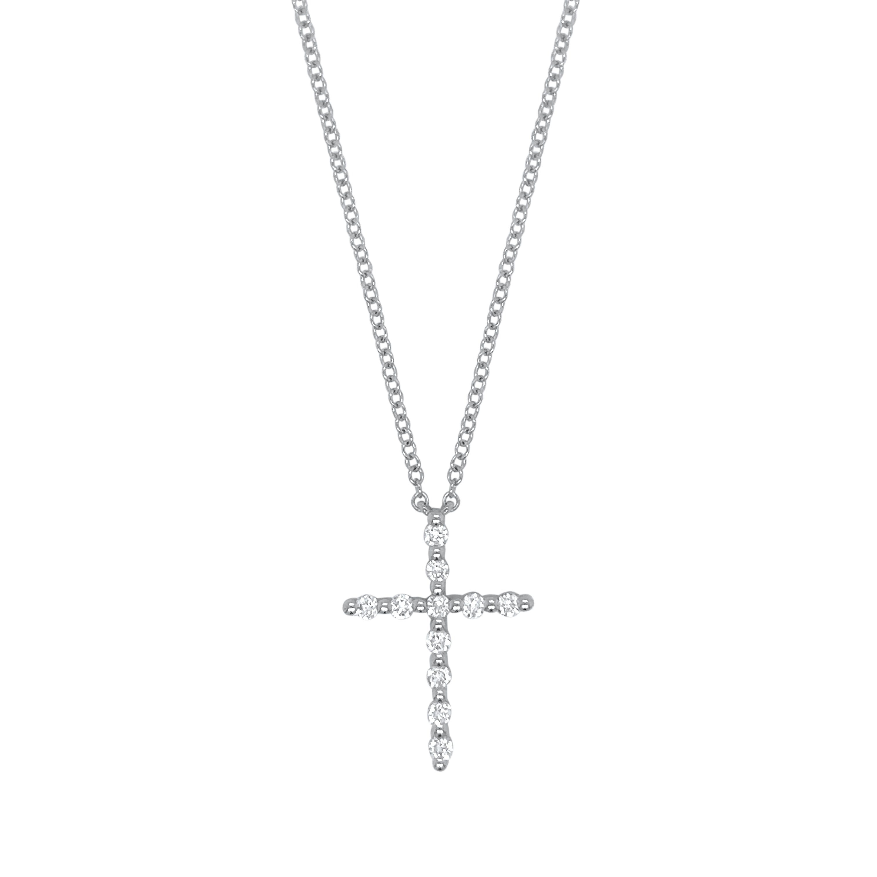 Round Diamond Cross Pendant