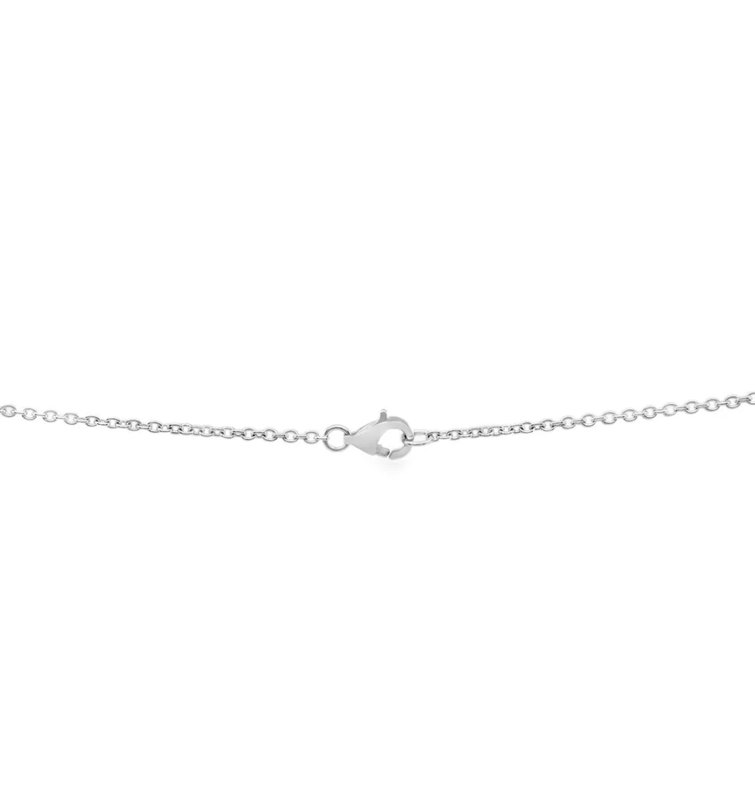 18K white, yellow, and rose gold pendant featuring interlocking circles adorned with approximately 2.97 carats of diamonds.