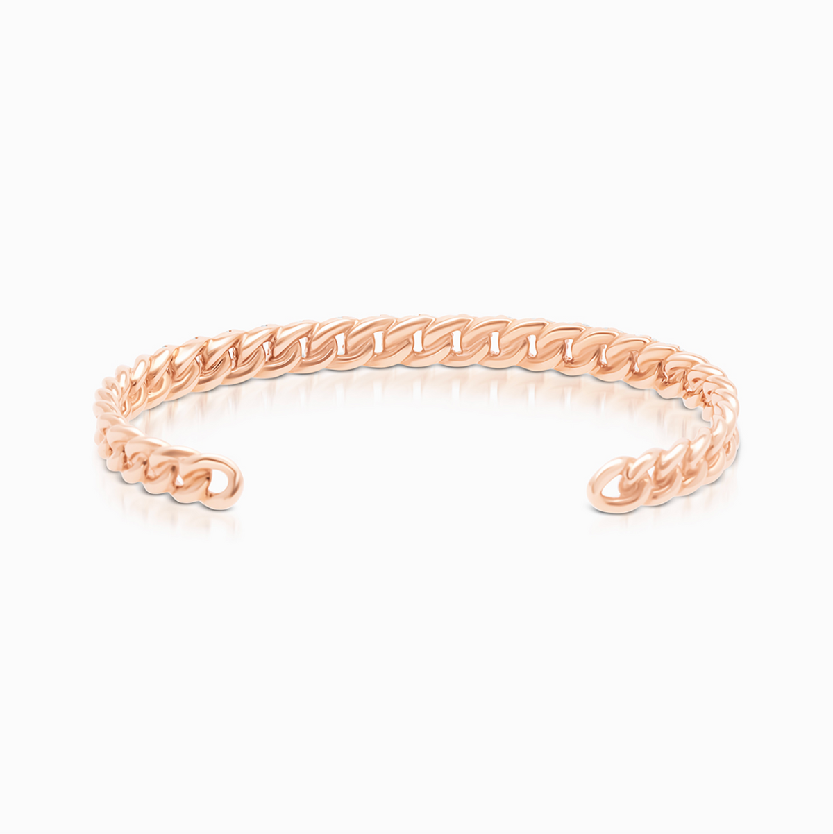 Classic Cuban link cuff bracelet with a bold and polished design.