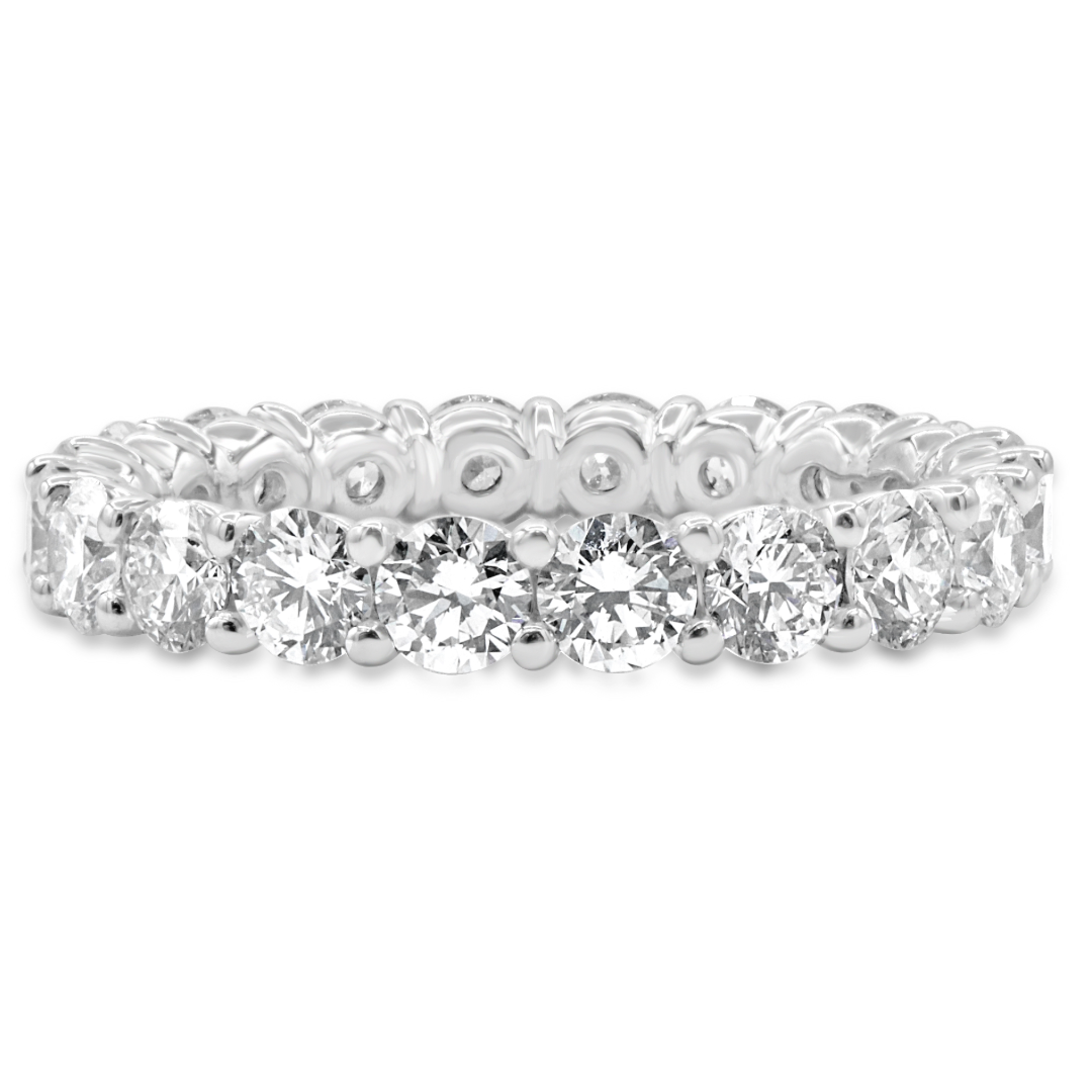 Platinum 10 pointer eternity band featuring 20 brilliant round diamonds totaling 2.17 CTW.
