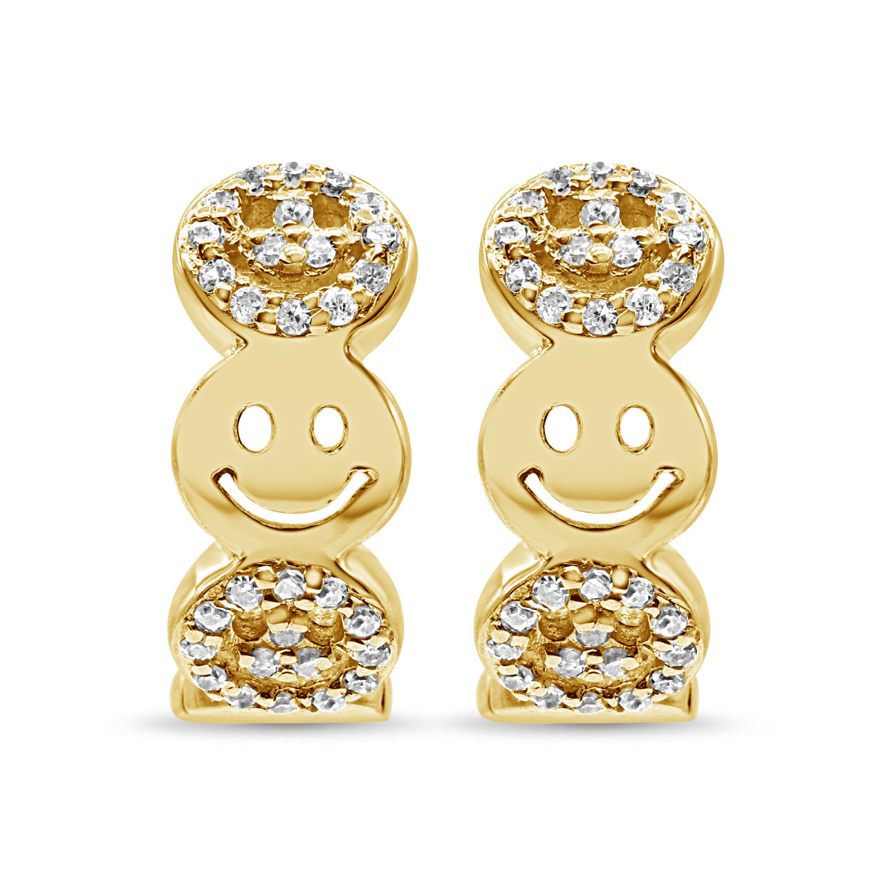 Diamond Smiley Face Huggies