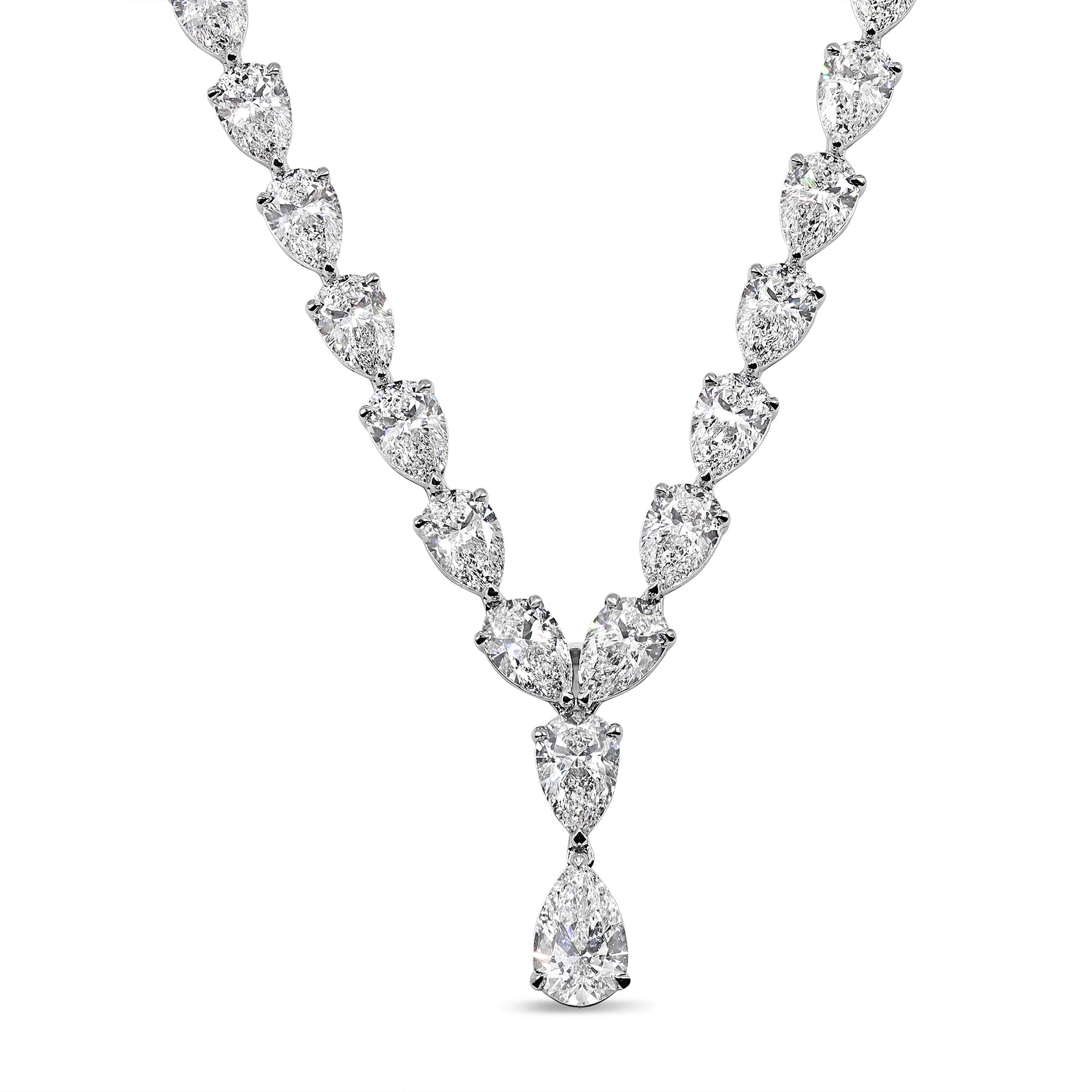 Lab Grown Pear Shape Diamond Necklace