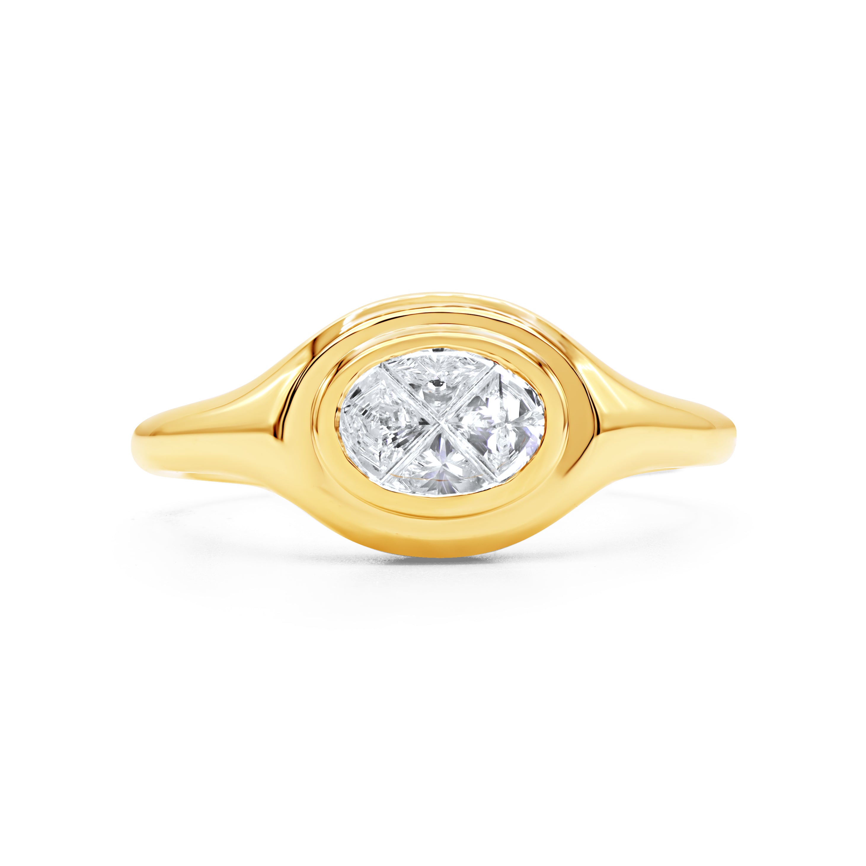 Oval Illusion Pinky Ring