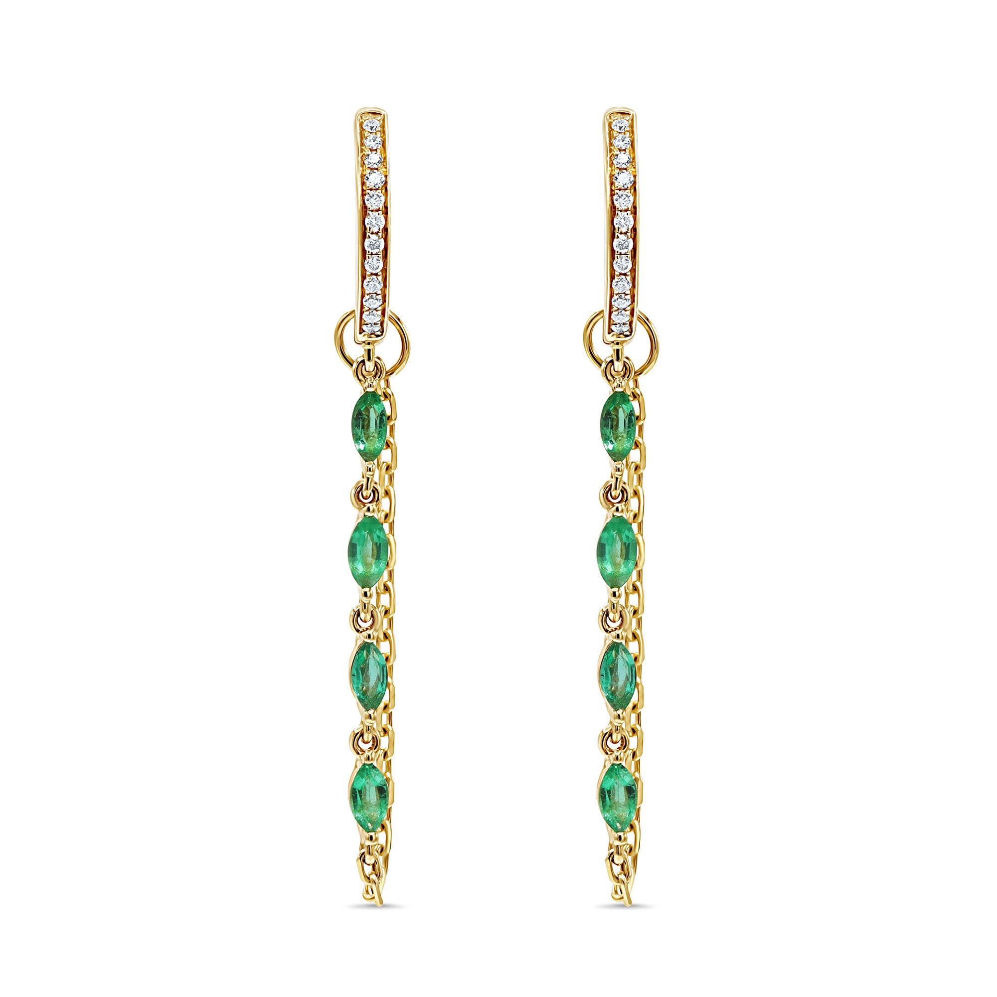 The Green Emerald Chain Earring
