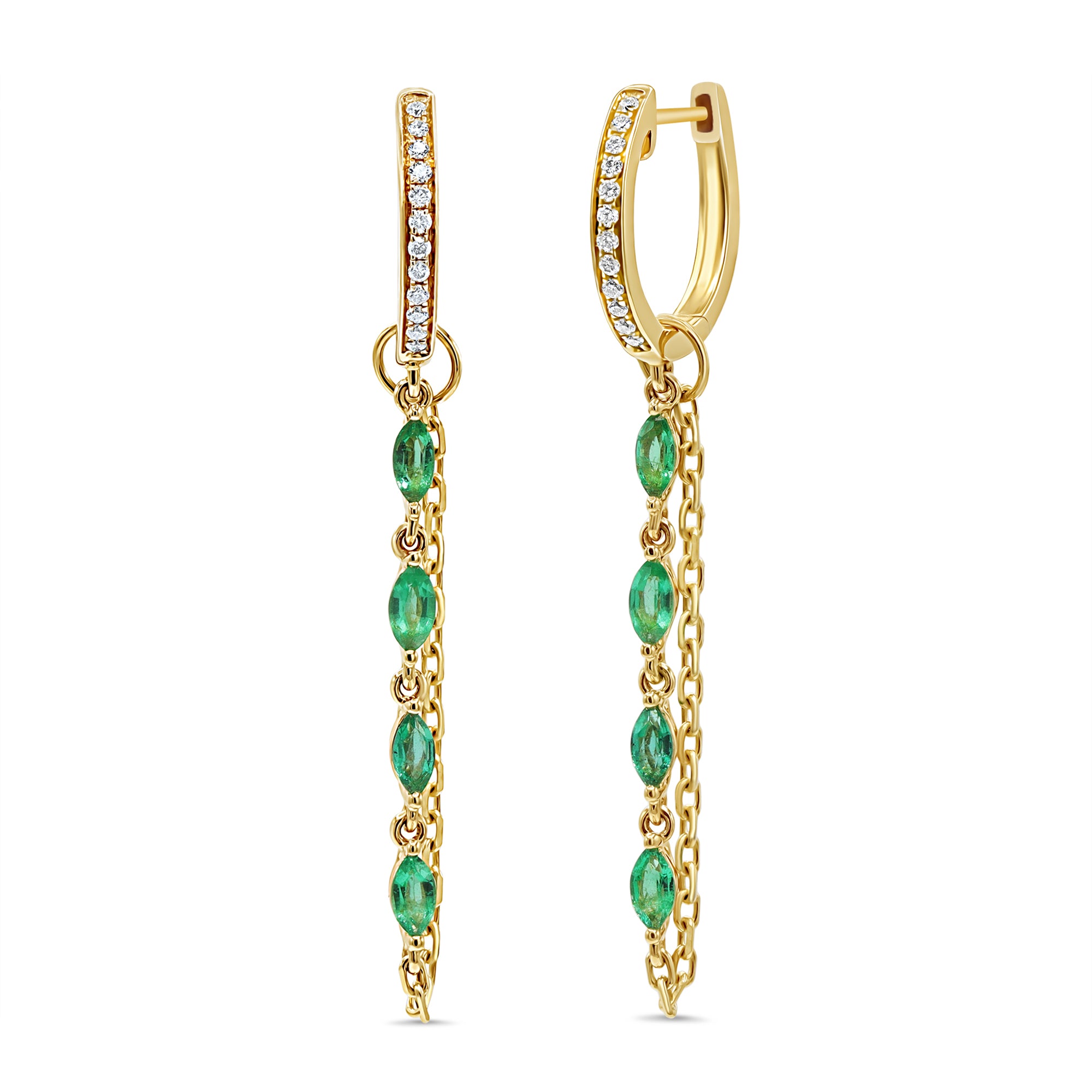The Green Emerald Chain Earring