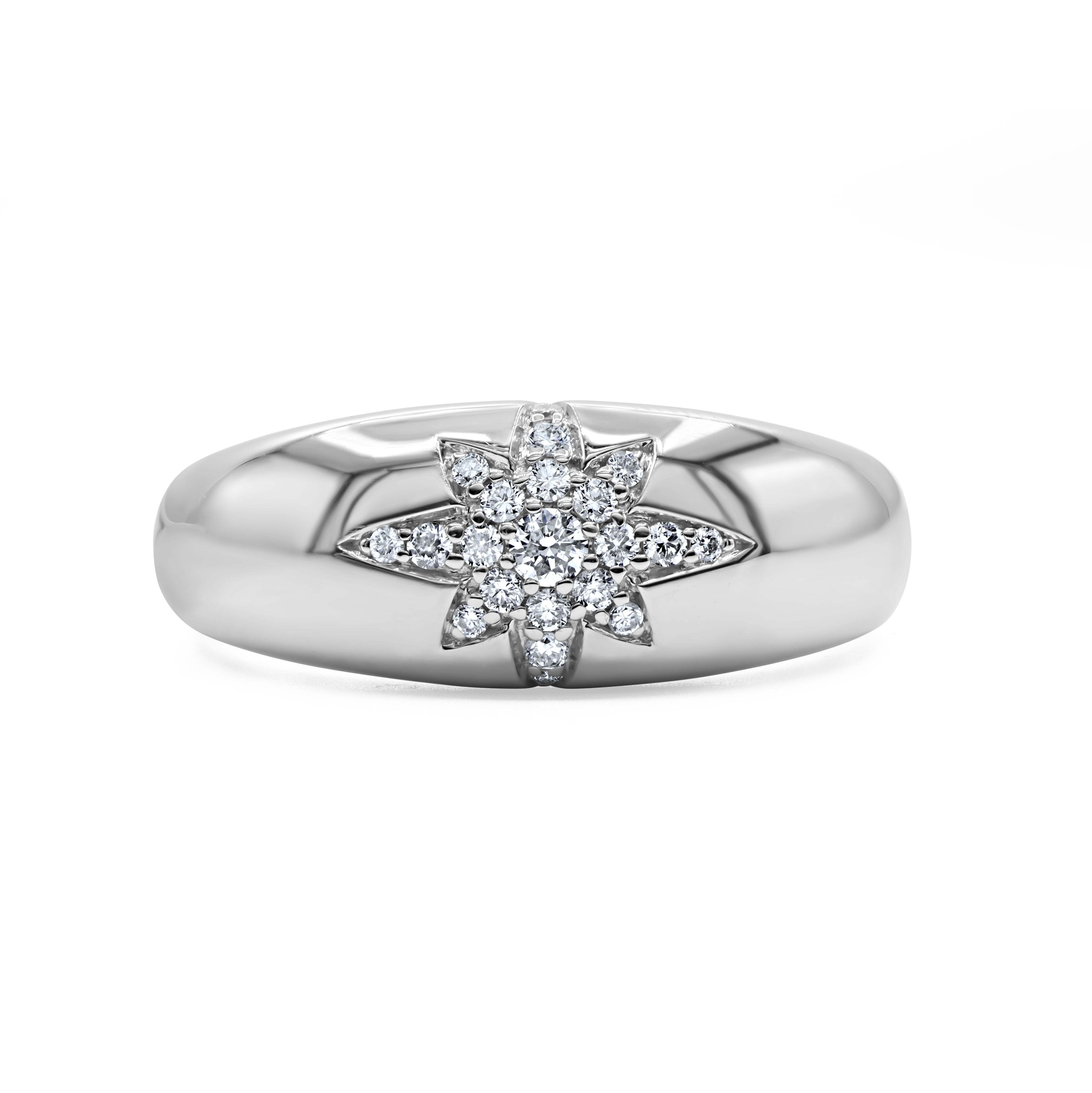 White Gold Dome Firecracker Ring