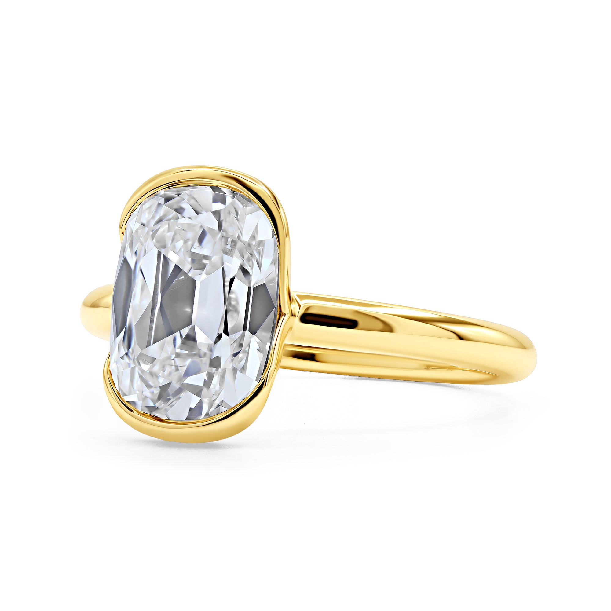 Half-Bezel Antique Cushion Ring