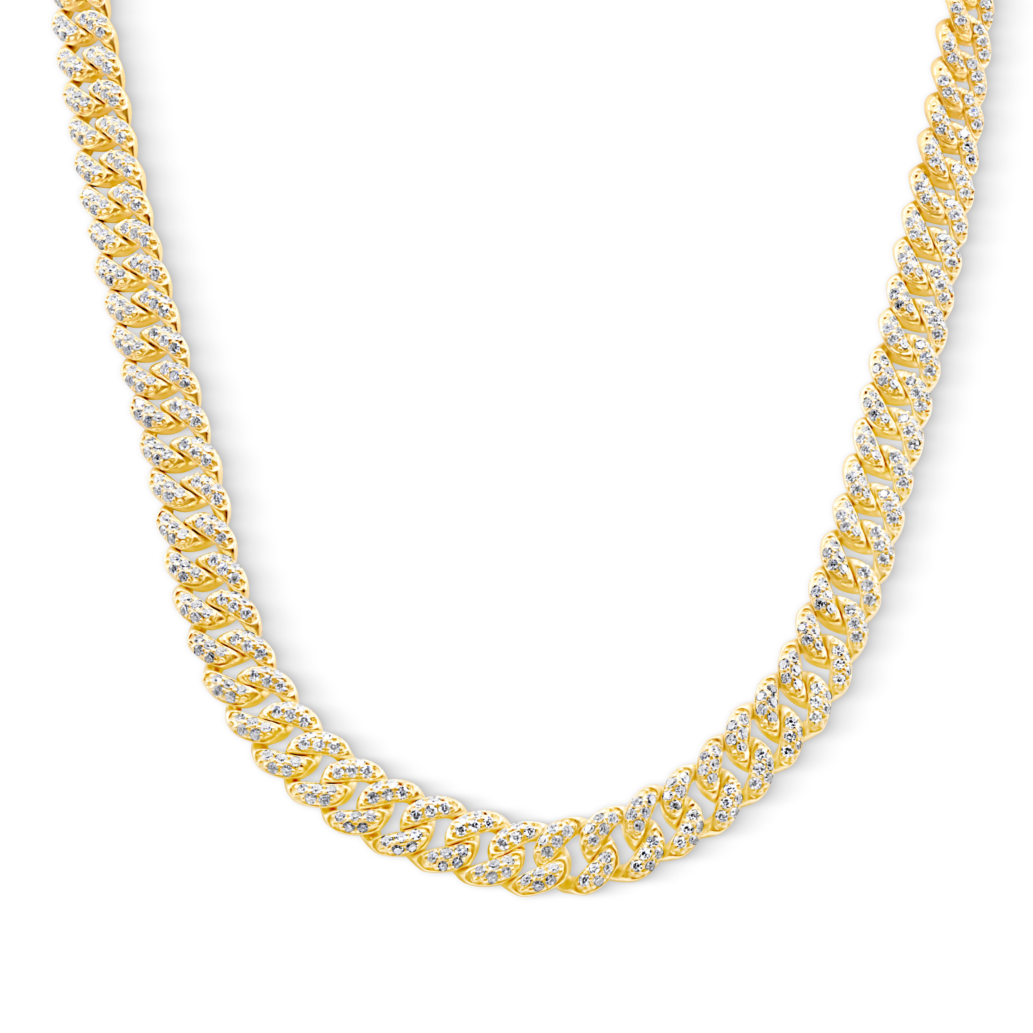 14K Cuban Link Diamond Necklace