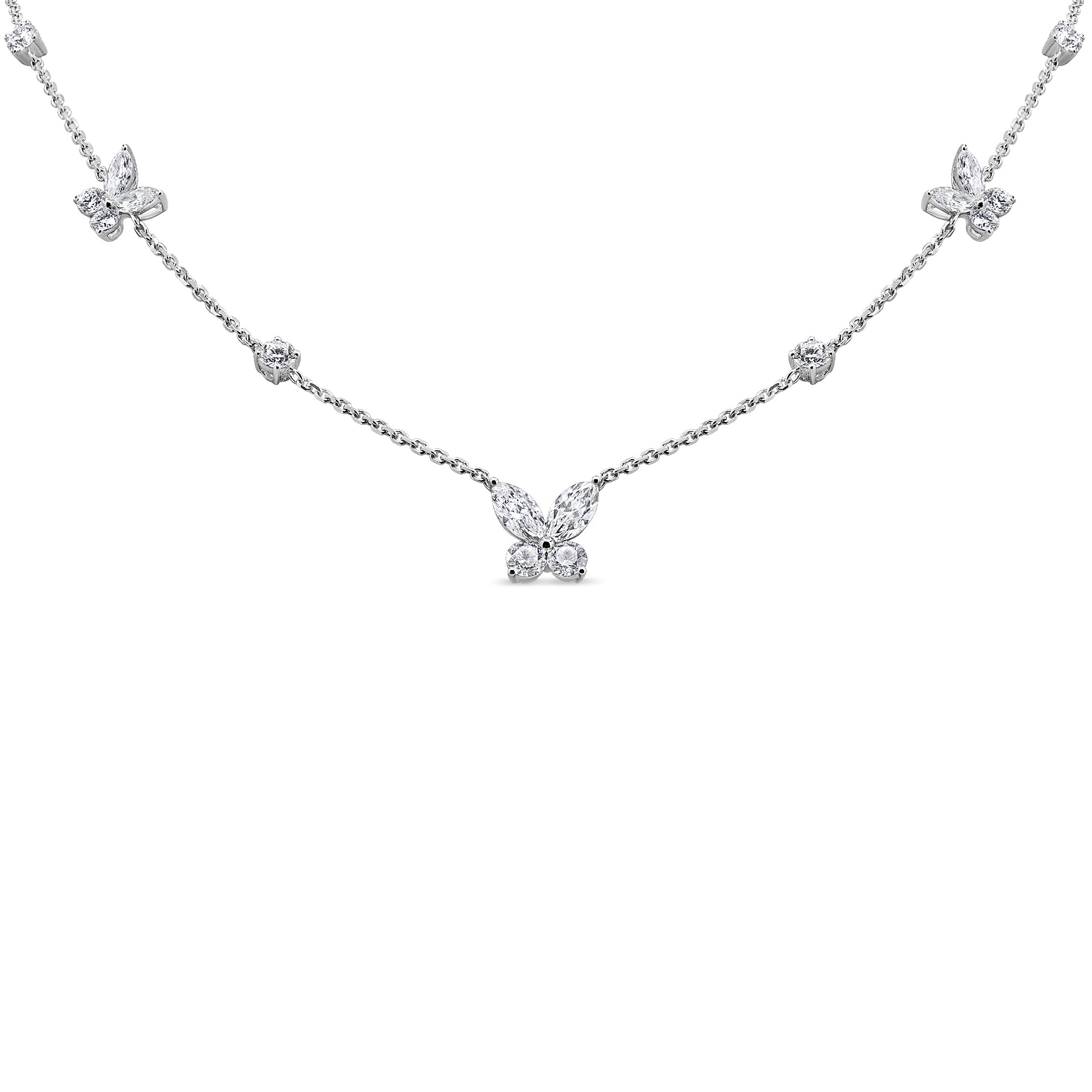 Marquise and Round Station Necklace
