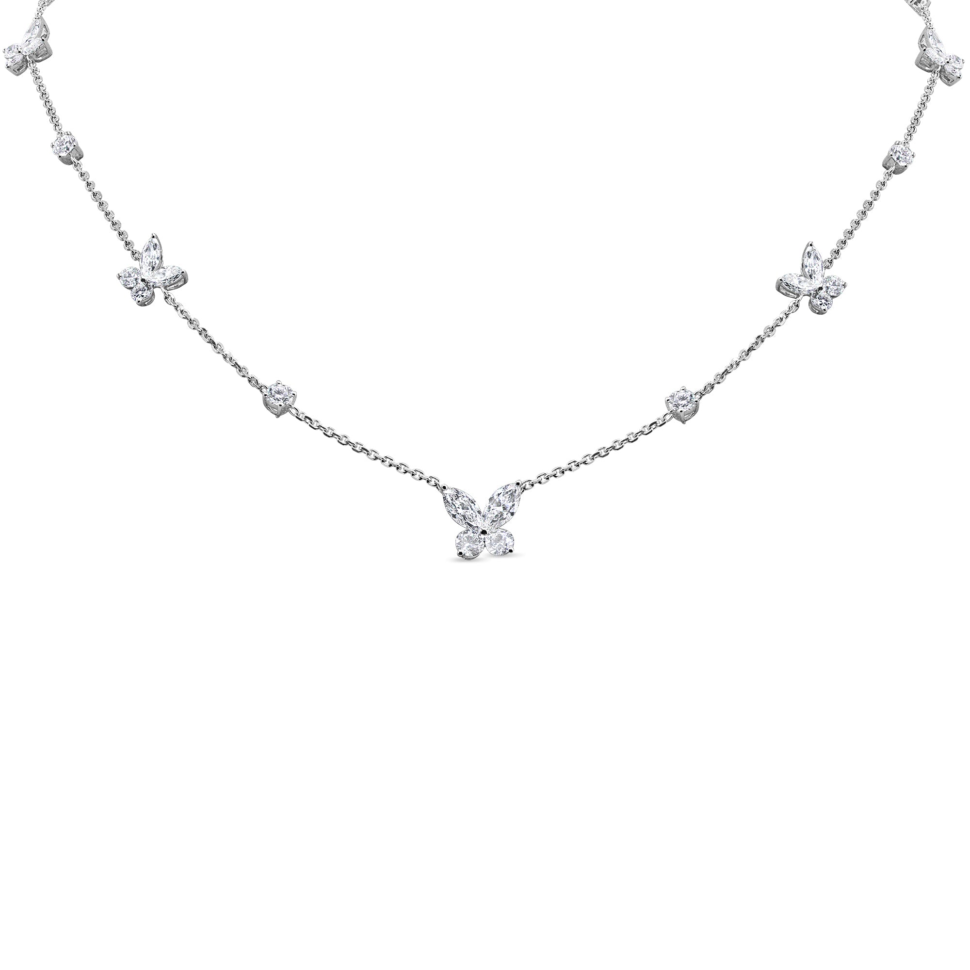 Marquise and Round Station Necklace