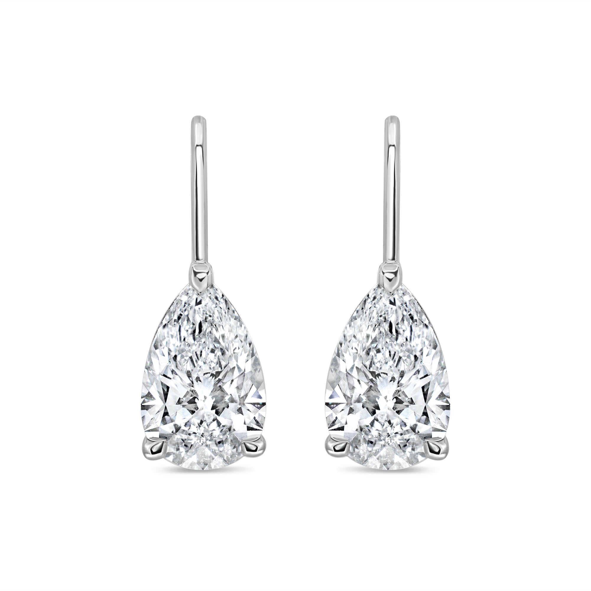 Pear Diamond On a Wire Drop Earrings