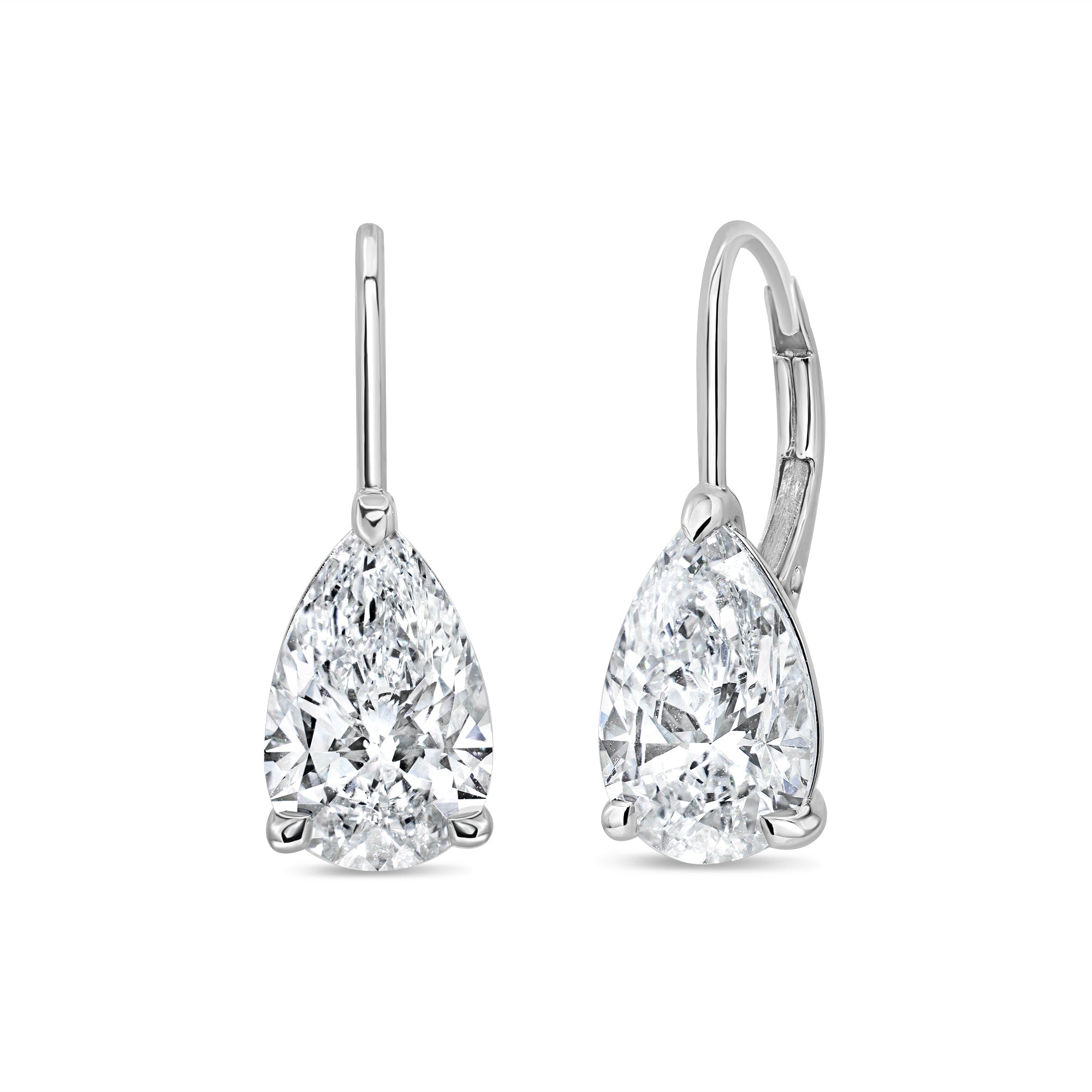 Pear Diamond On a Wire Drop Earrings