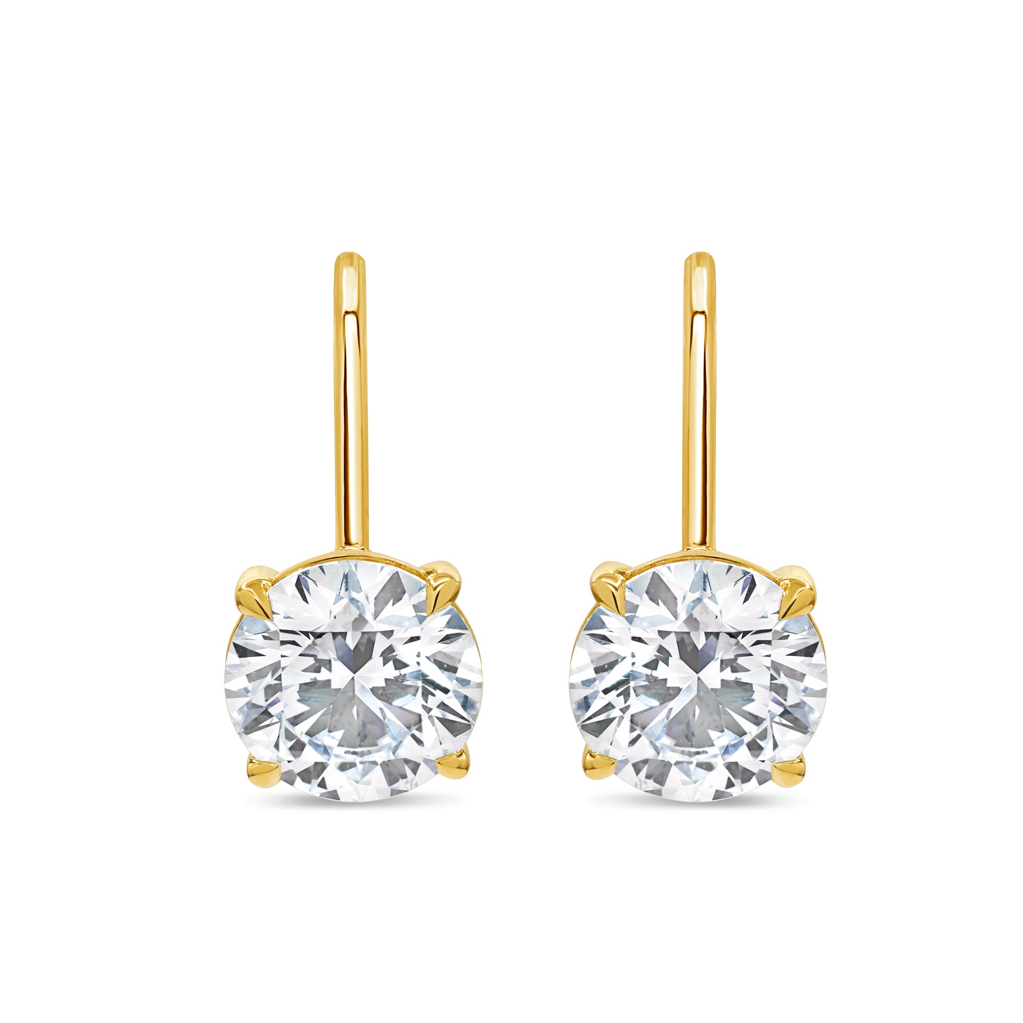 Round Diamond On a Wire Drop Earrings