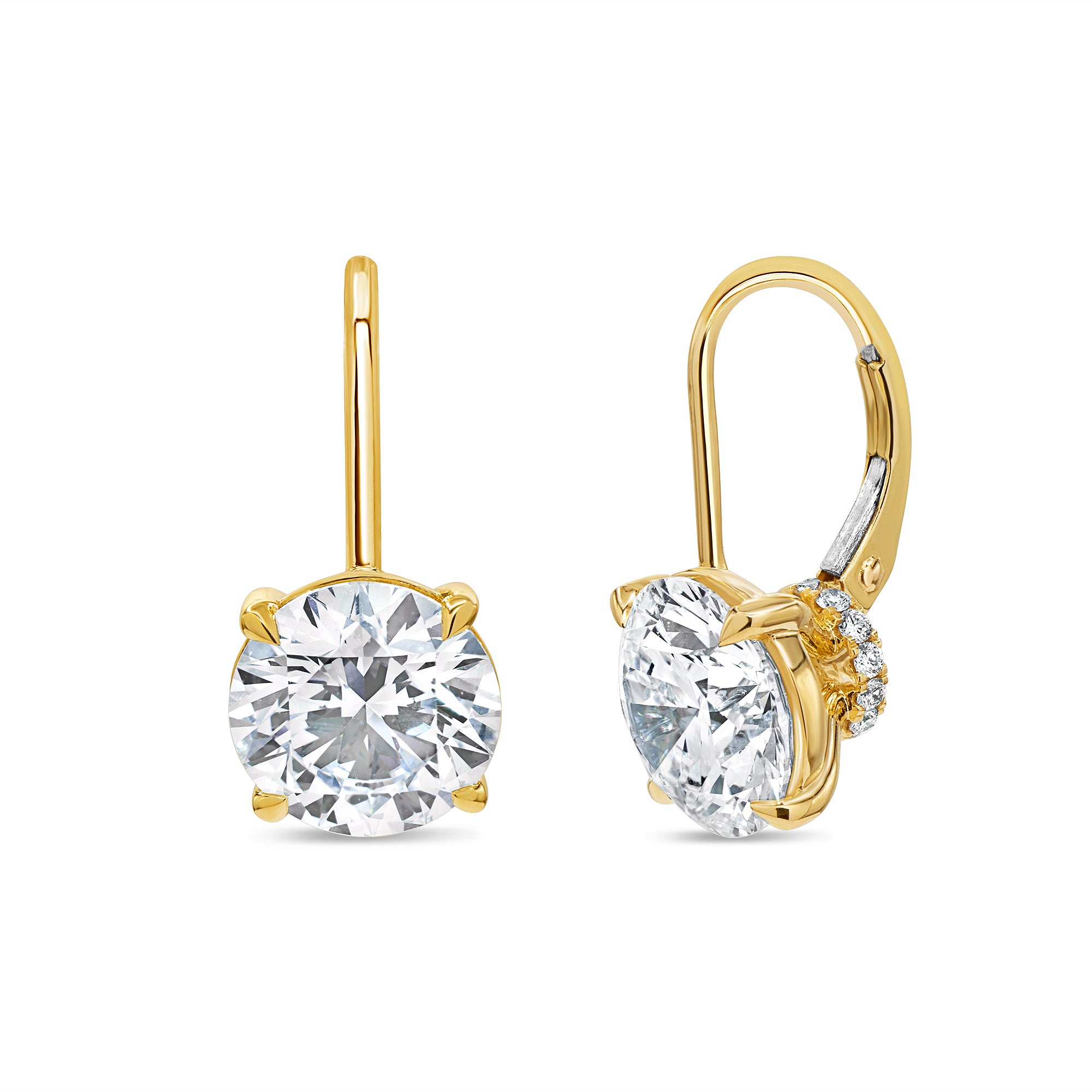 Round Diamond On a Wire Drop Earrings