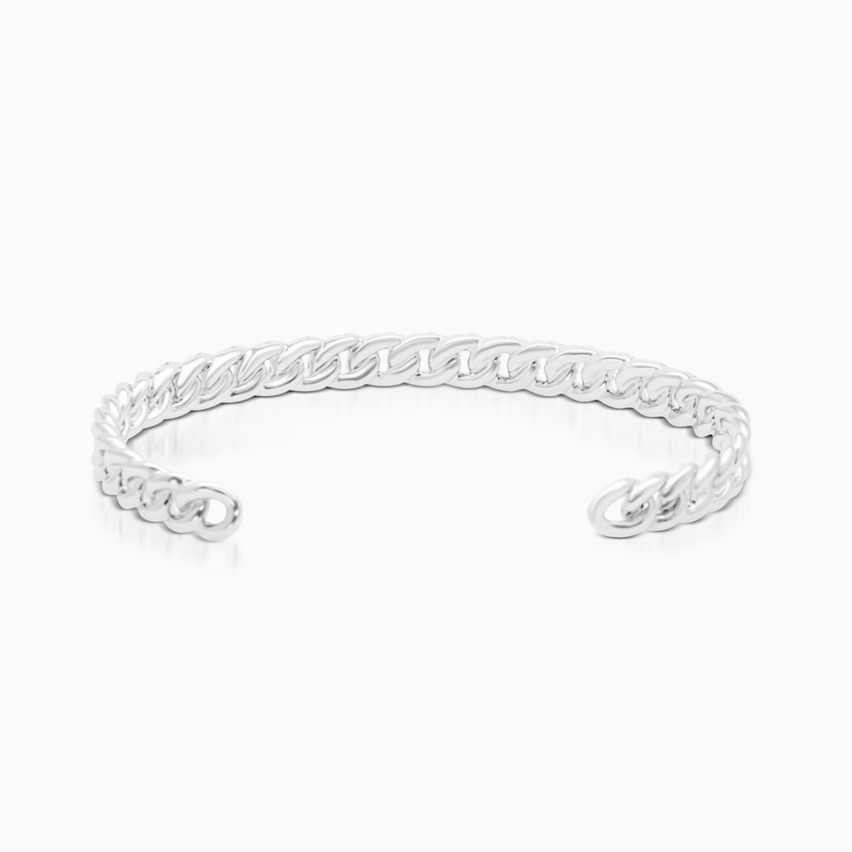 Statement cuff bracelet featuring a luxurious Cuban link design.