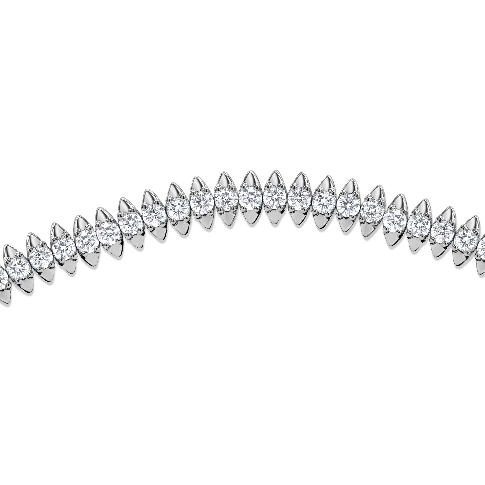 Marquise illusion diamond bracelet in 14K gold featuring round diamonds in a bold, modern statement design.