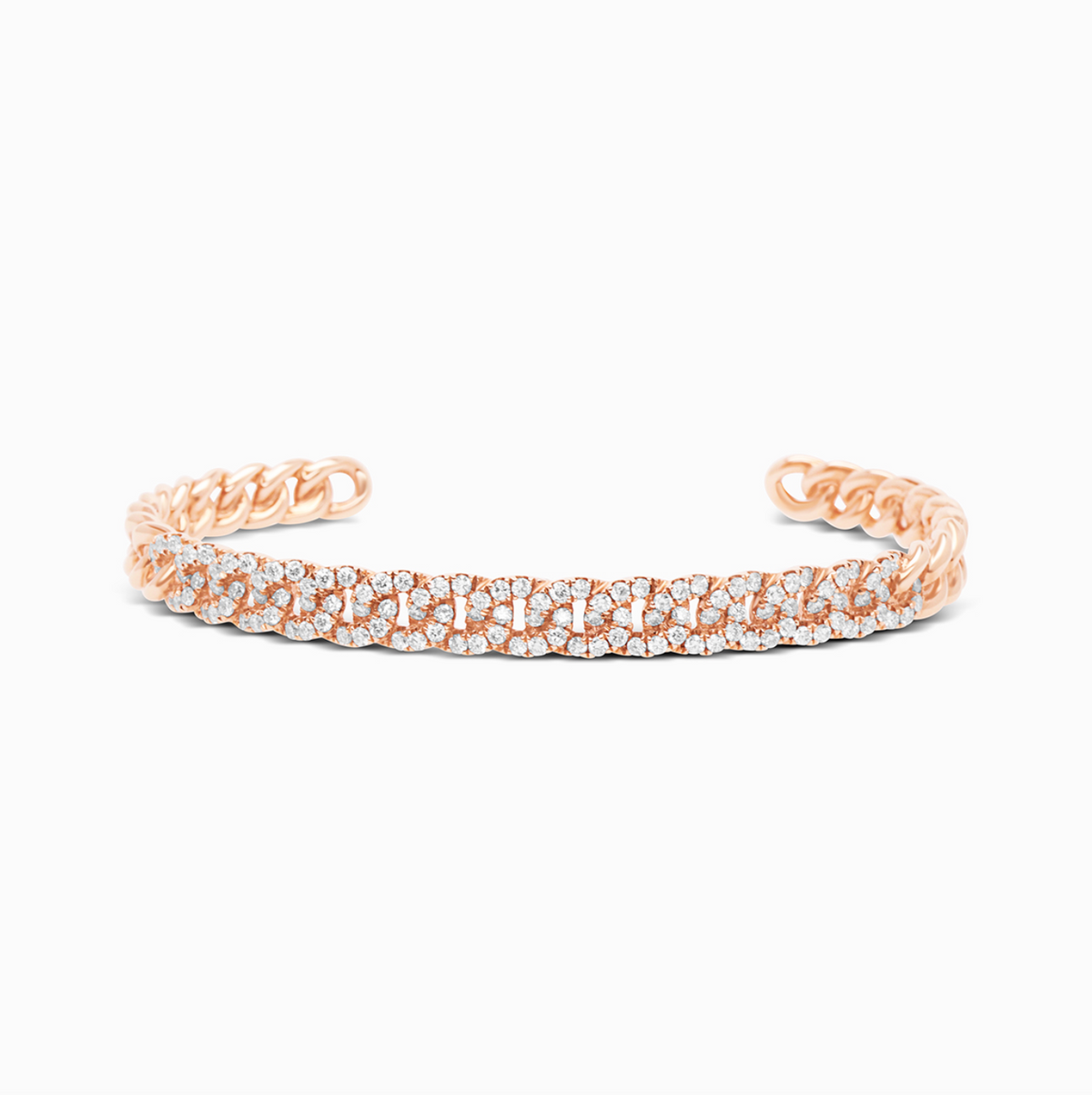 Cuban link cuff bracelet featuring a bold, polished link design.
