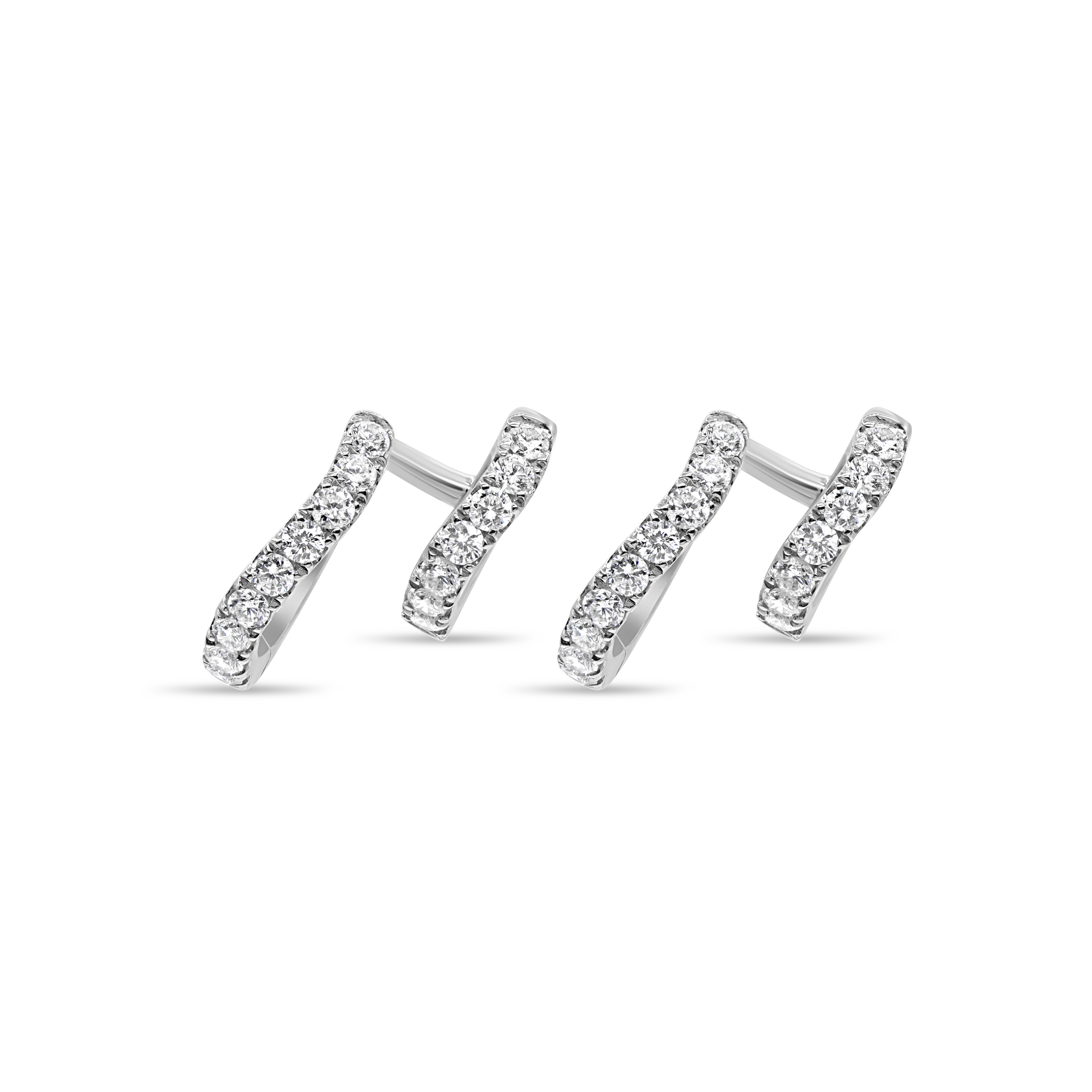 Diamond Wave Double Huggie Earring
