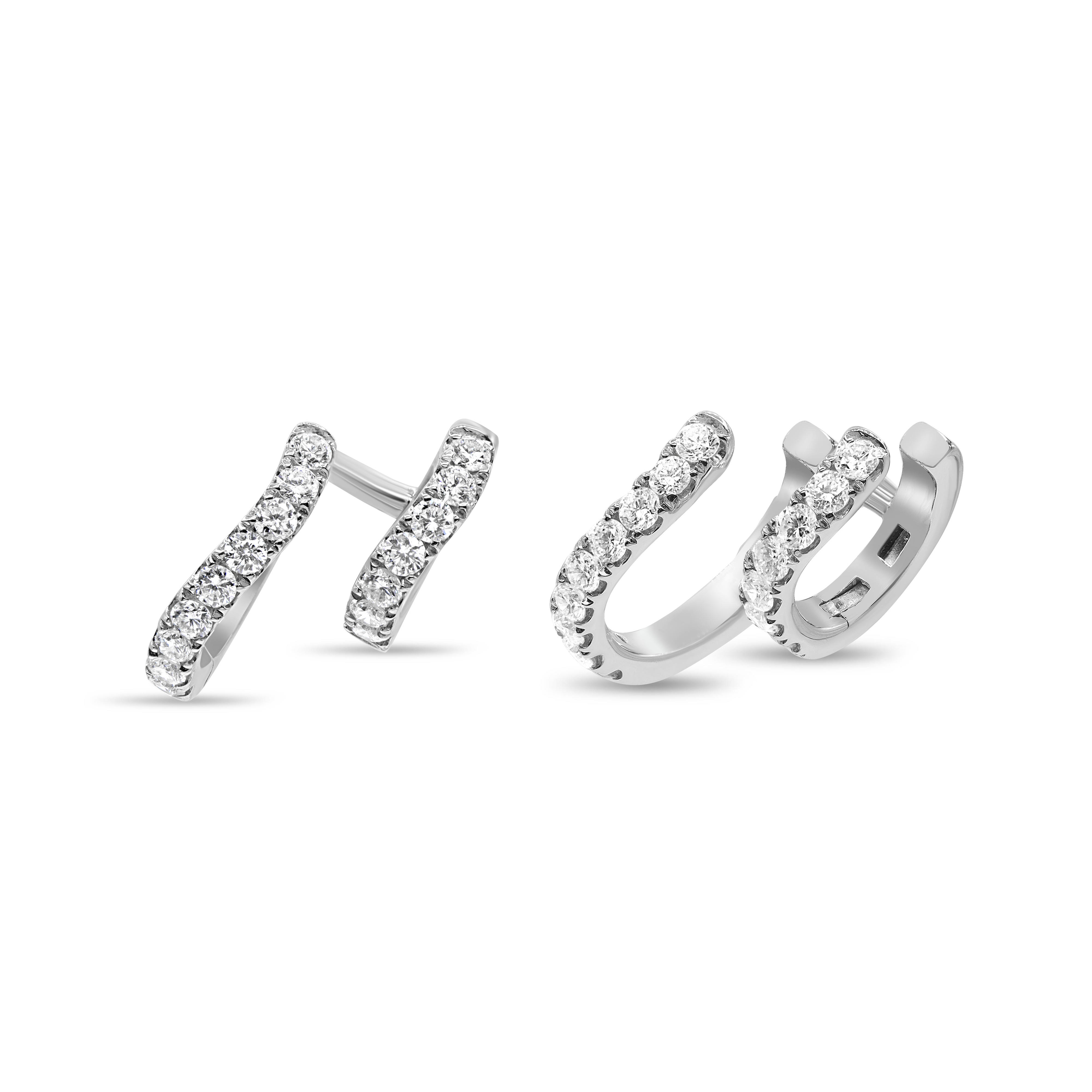Diamond Wave Double Huggie Earring