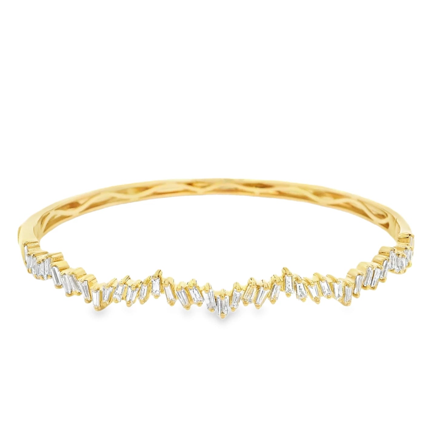 Floating Baguette Diamond Bangle