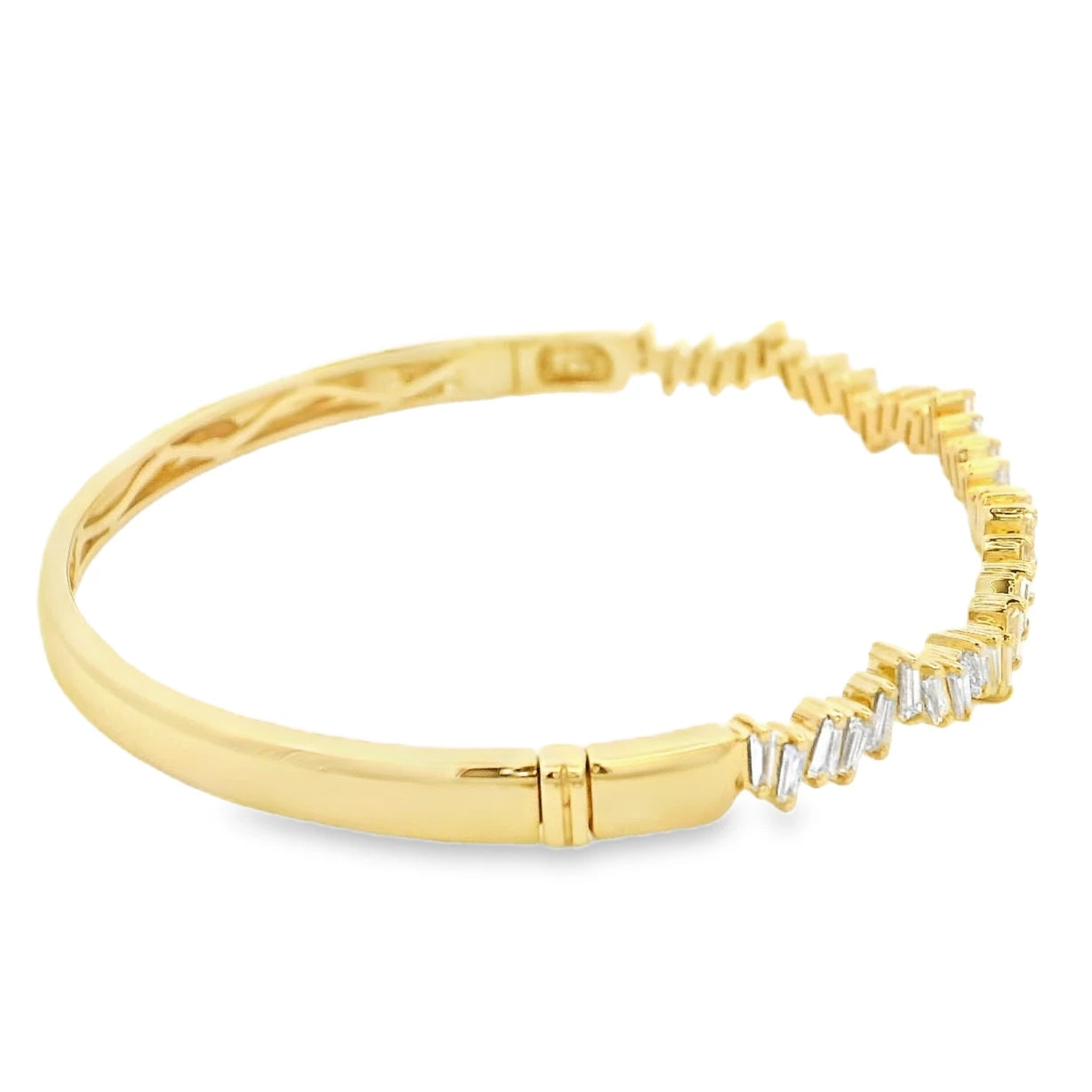 Floating Baguette Diamond Bangle